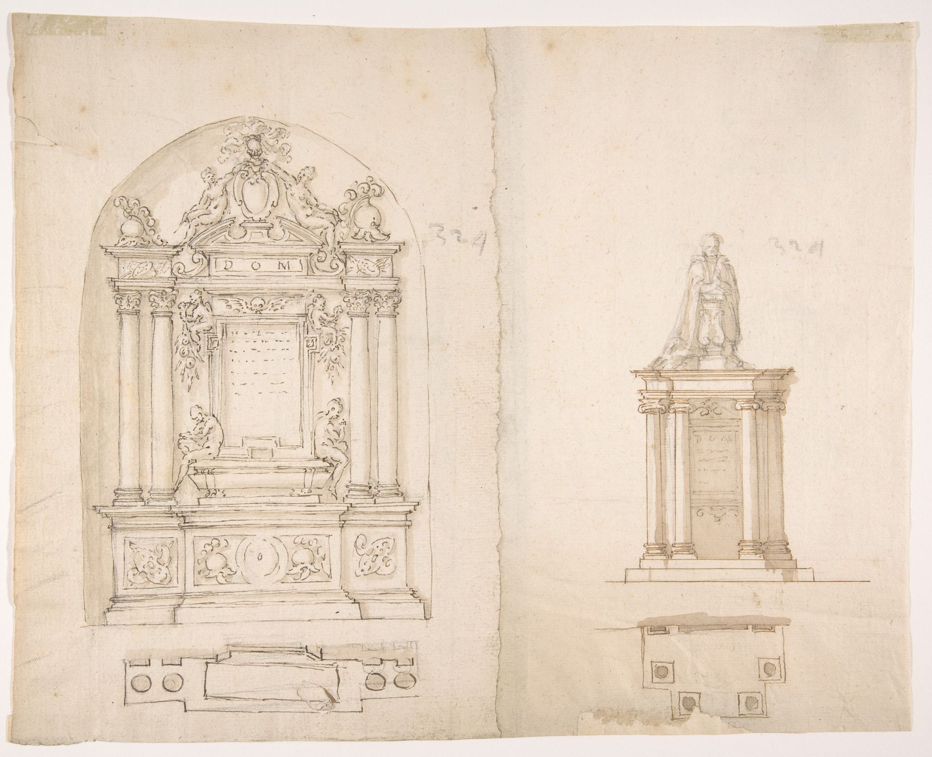Two Designs for Tombs by Anonymous