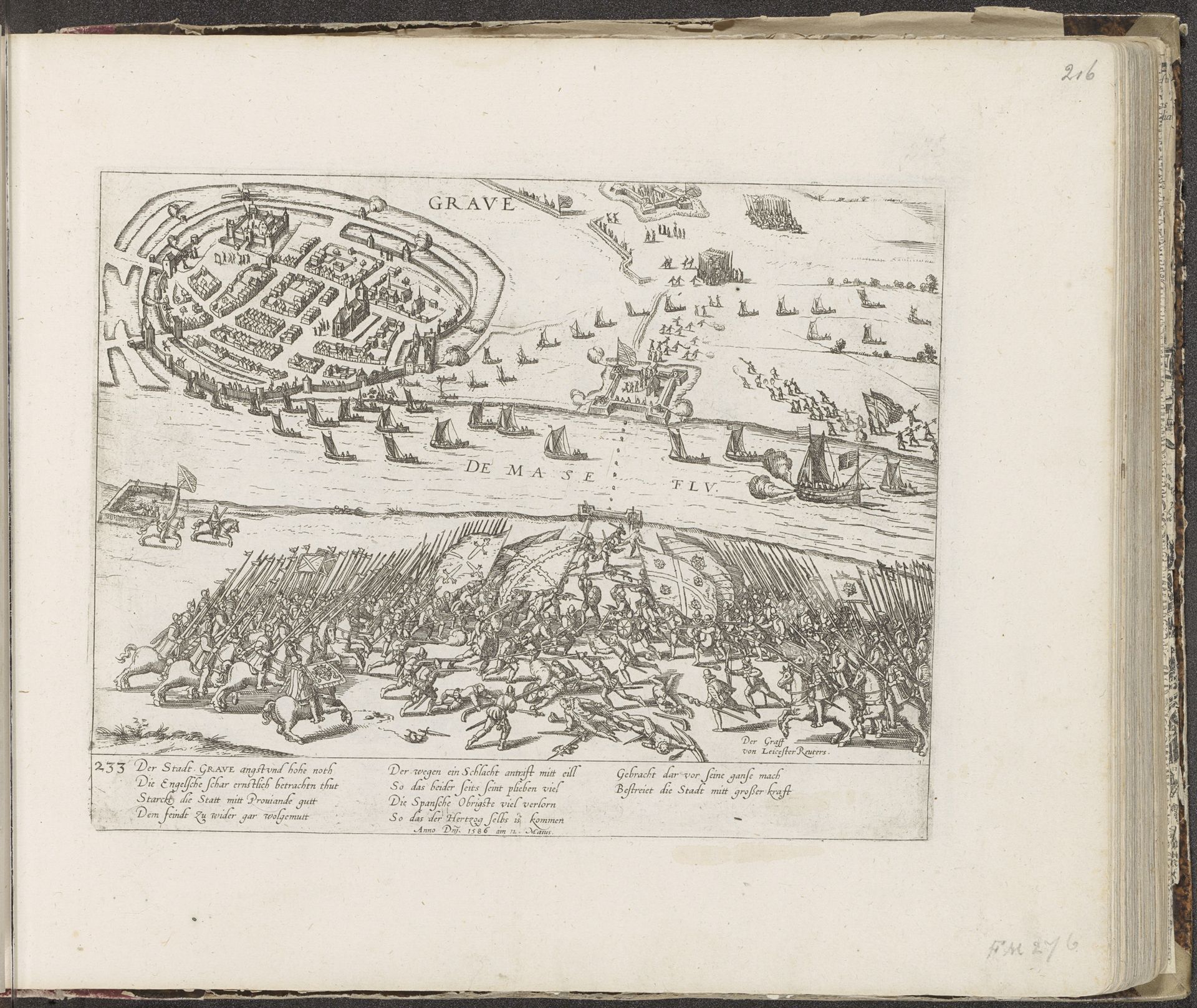 Beleg van Grave door Parma, 1586 by Frans Hogenberg