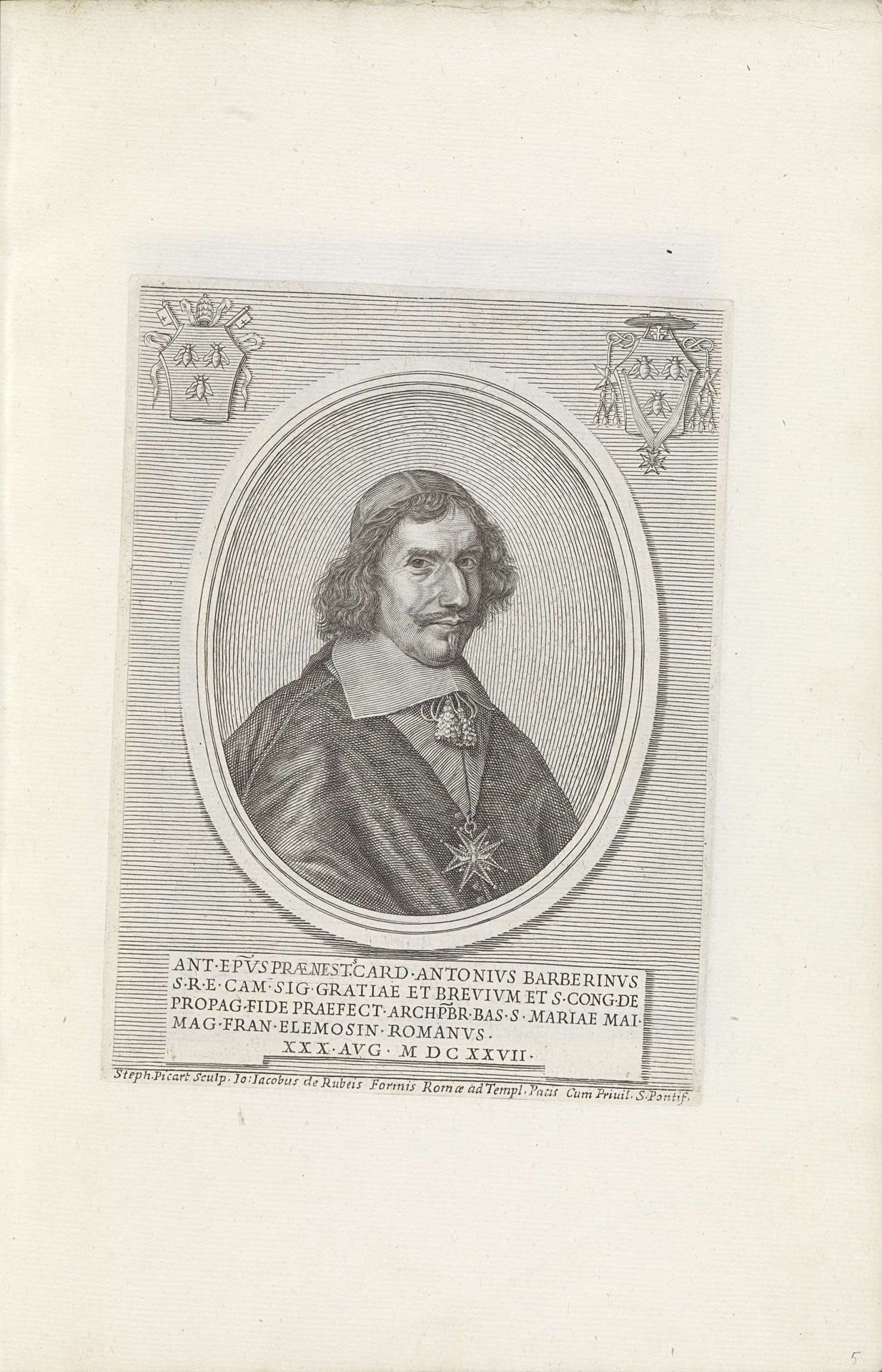 Portret van kardinaal Antonio Barberini (II) by Etienne Picart