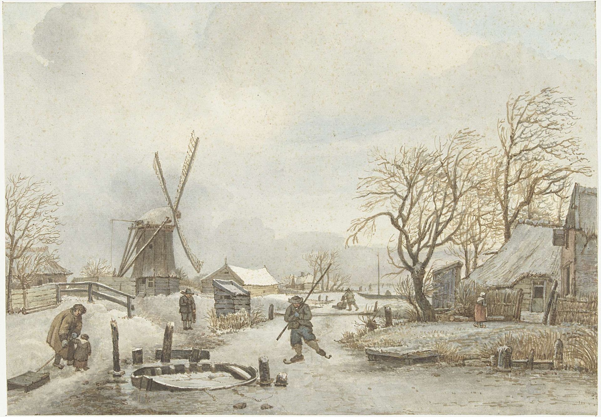 Winterlandschap by Gerrit Lamberts