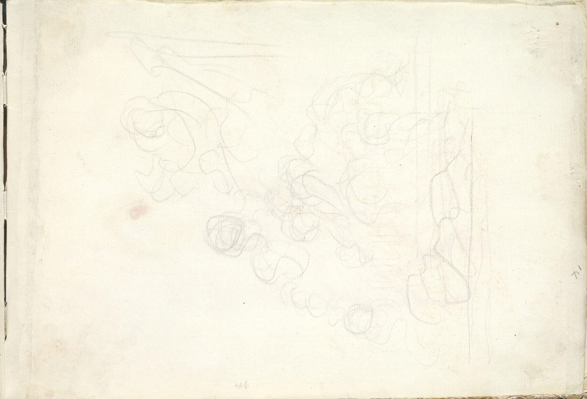 Blank page; verso: Composition Study by Jean-Honoré Fragonard