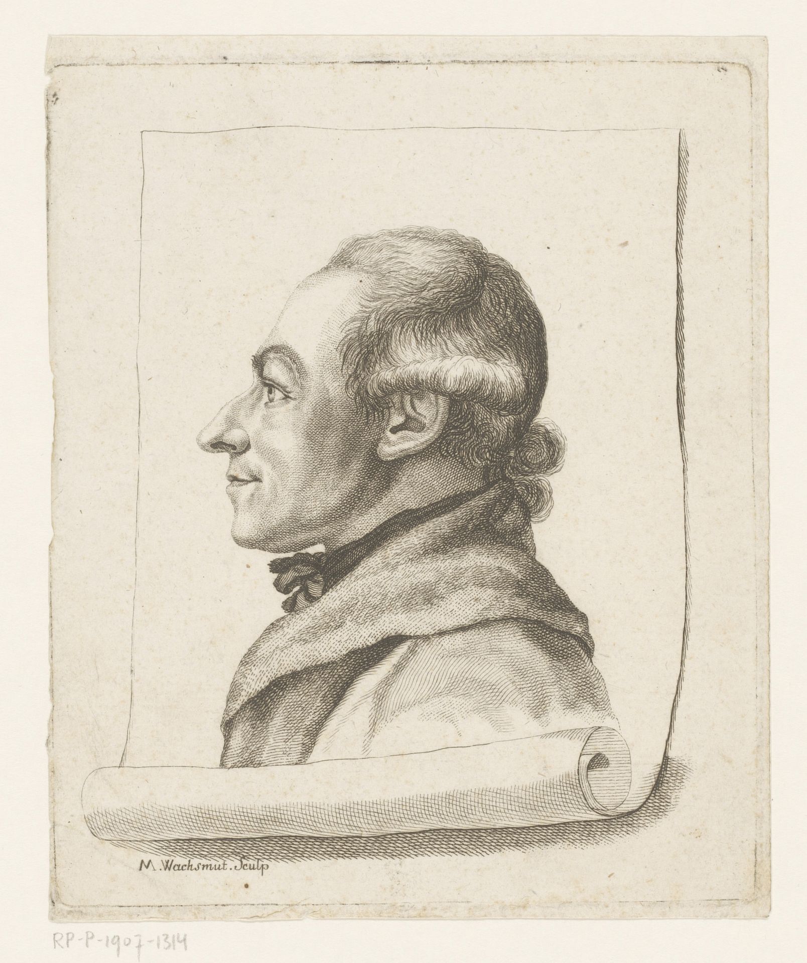 Portret van Johann Rudolf Schellenberg by Michael Wachsmuth