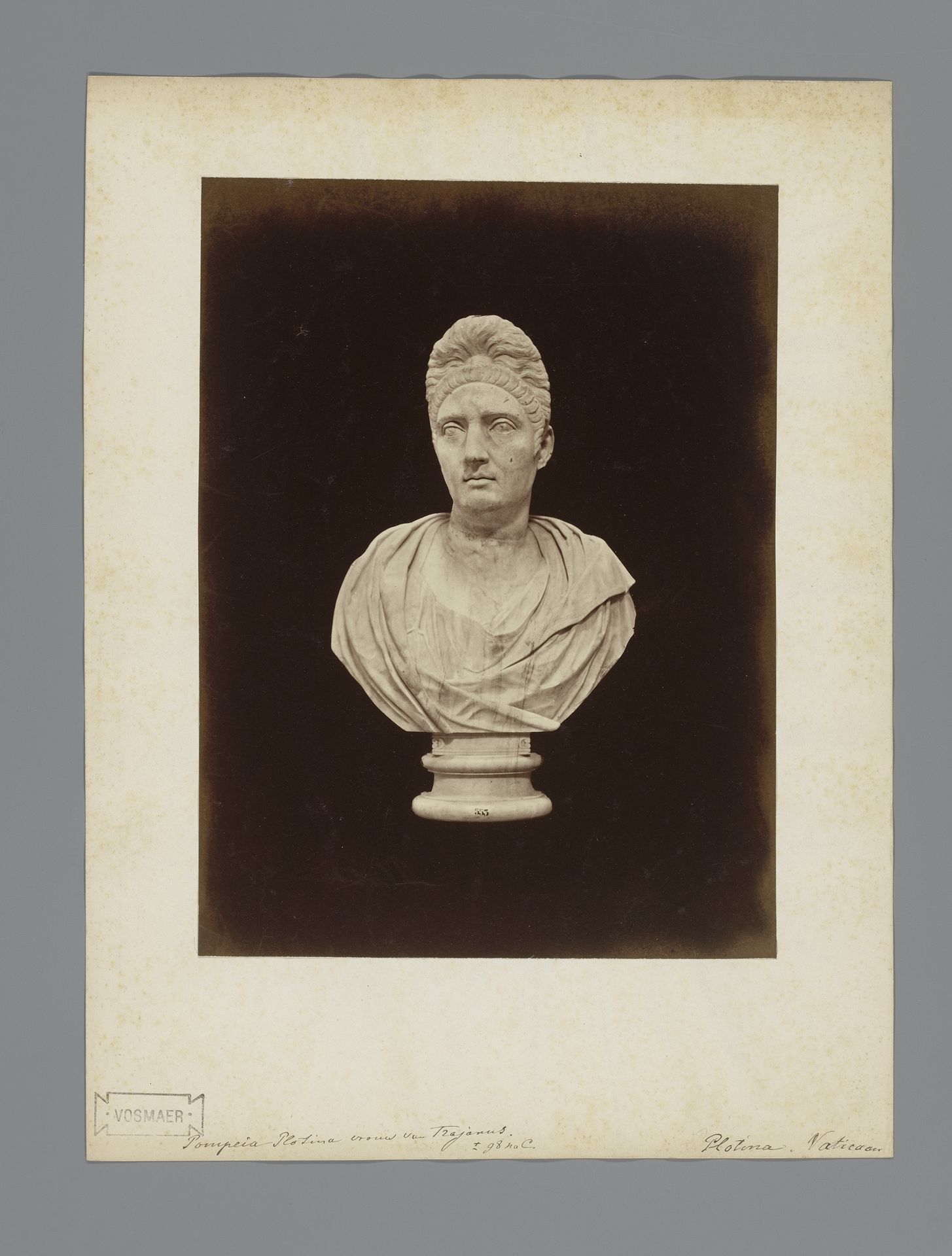 Buste van Pompeia Plotina, vrouw van Trajanus, in de Vaticaanse Musea te Vaticaanstad, Italië by Anonymous