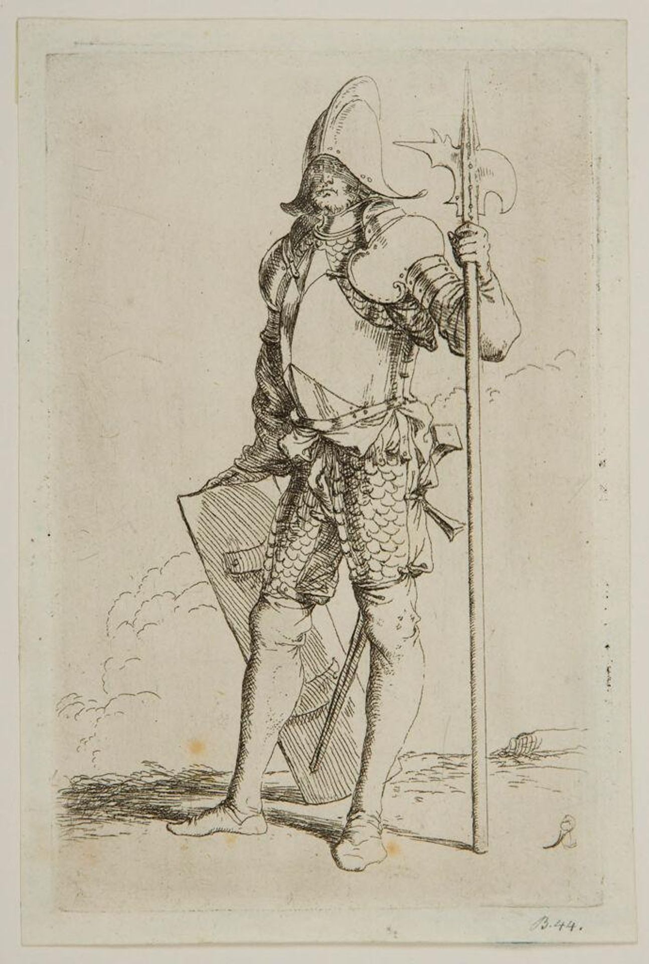 Soldiers with Shield and Halberd by Salvator Rosa