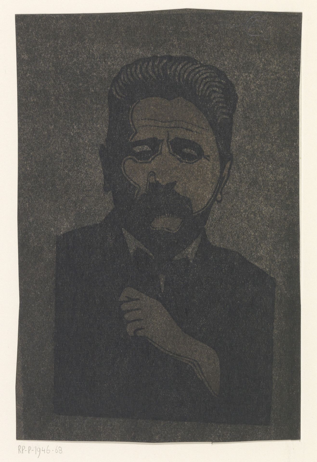 Zelfportret (met slagschaduw) by Samuel Jessurun de Mesquita
