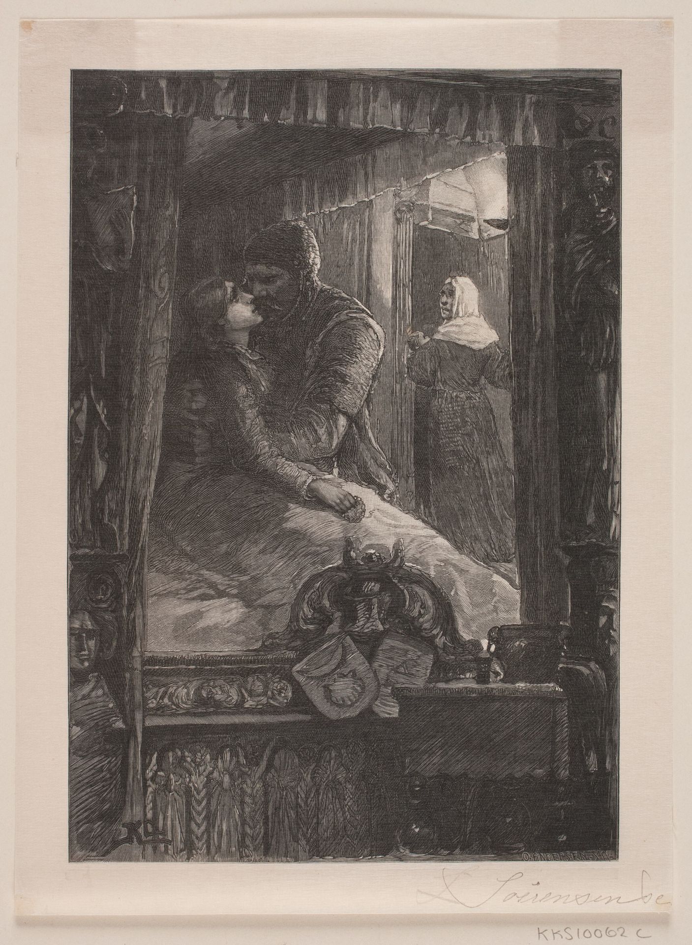 Illustration til "Hjortens flugt" by Louis Sørensen