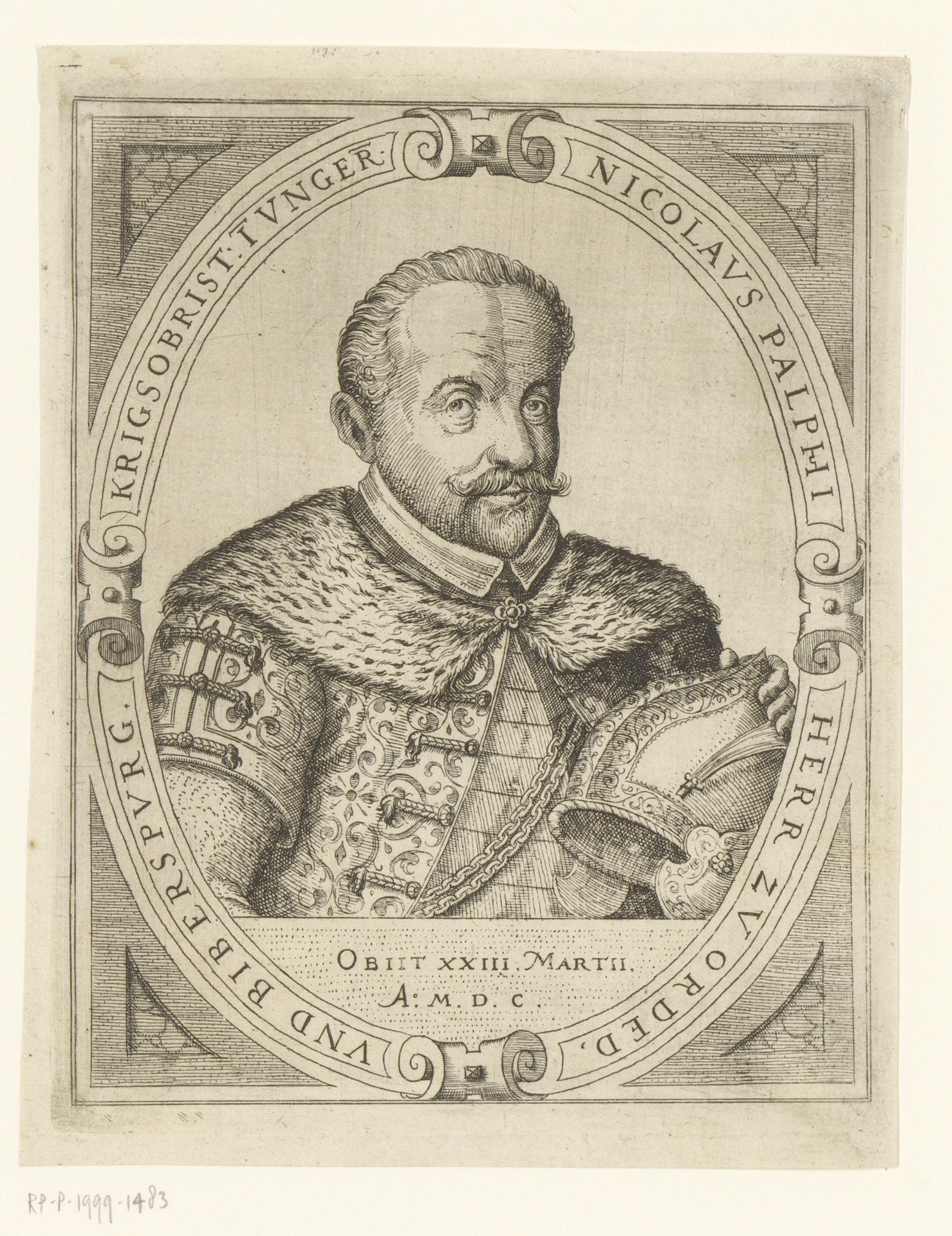 Portret van Nicolaus Pálffy, baron van Erdöd by Hans Sibmacher