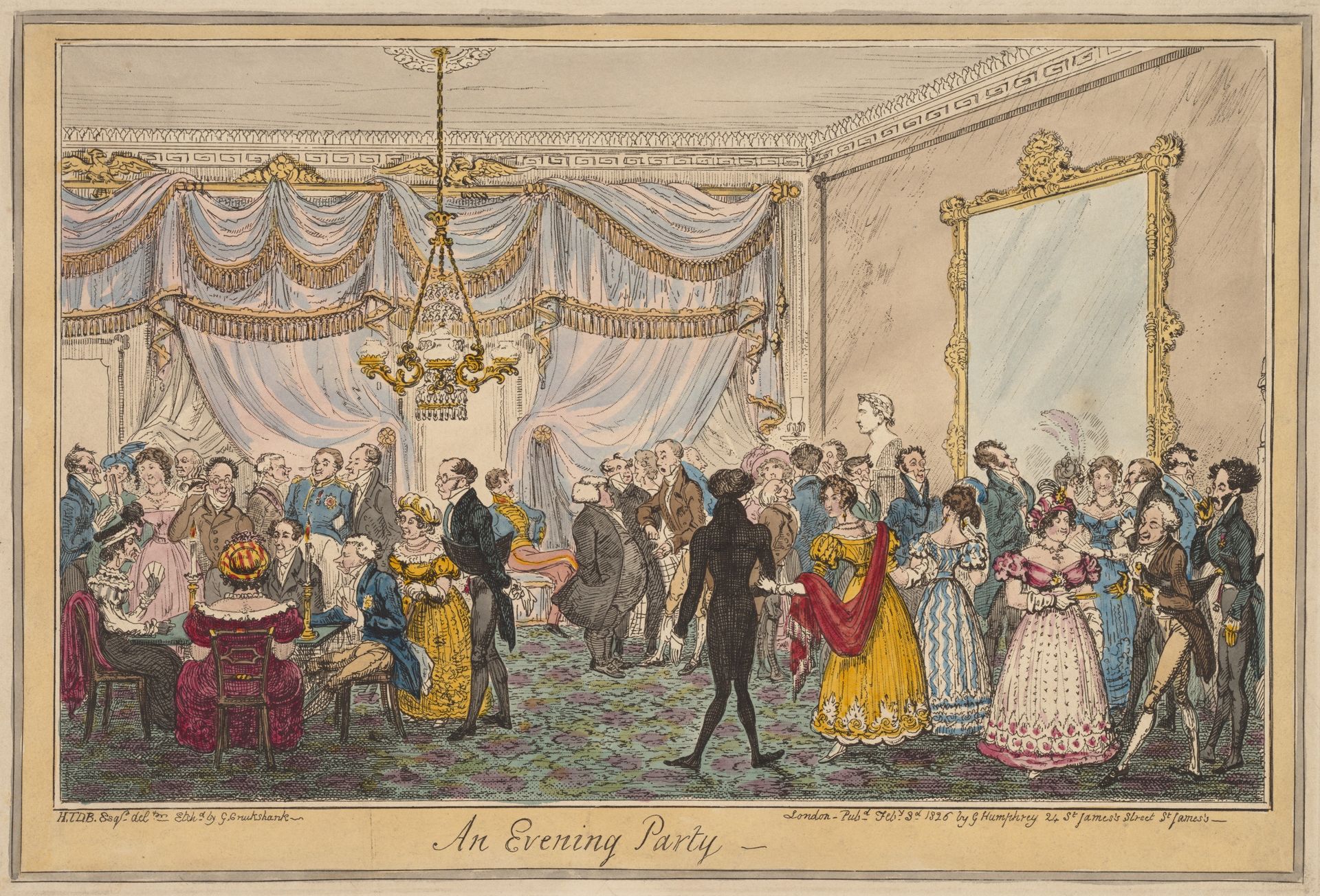 An Evening Party by George Cruikshank