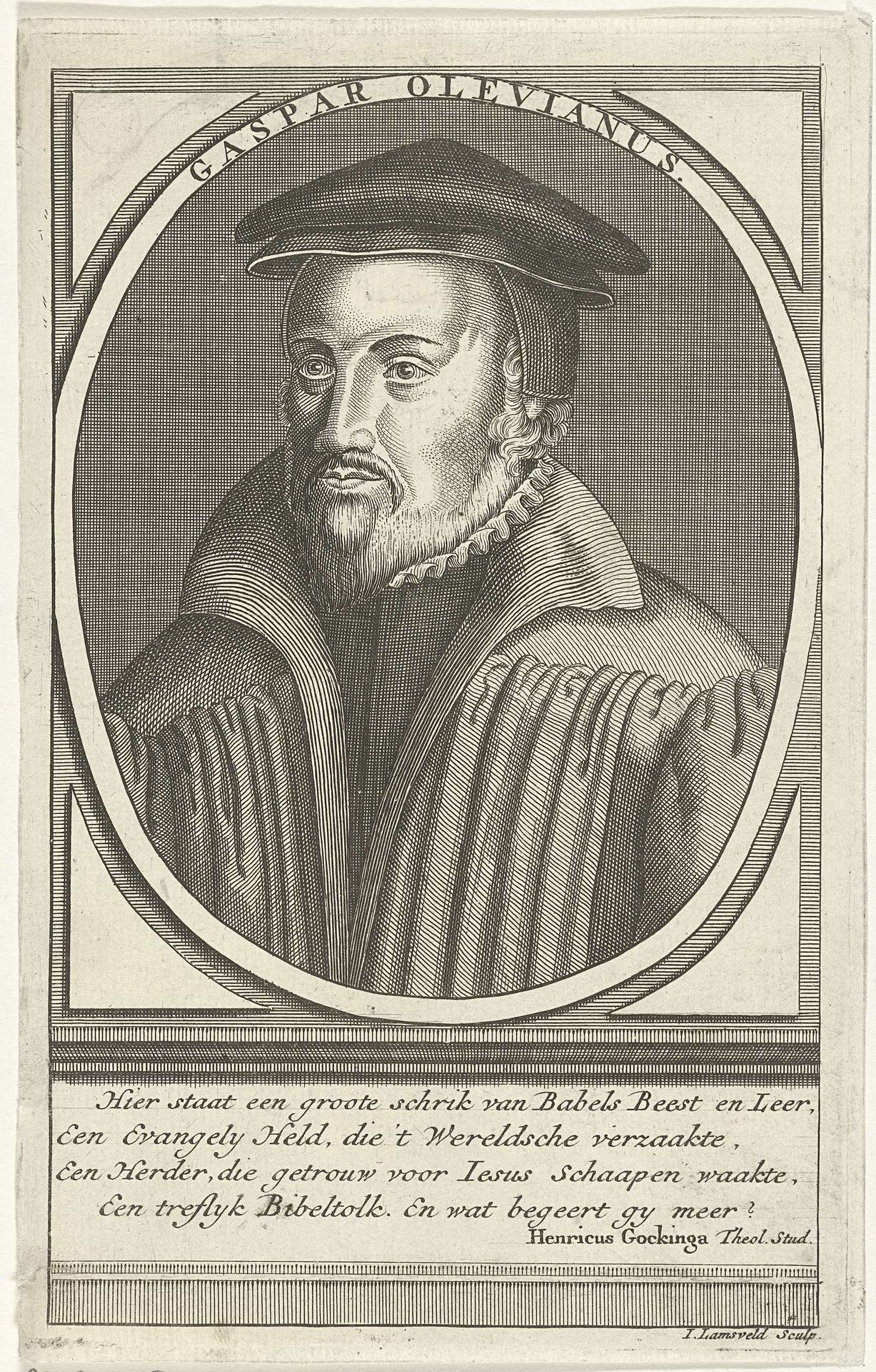 Portret van Caspar Olevianus by Jan Lamsvelt