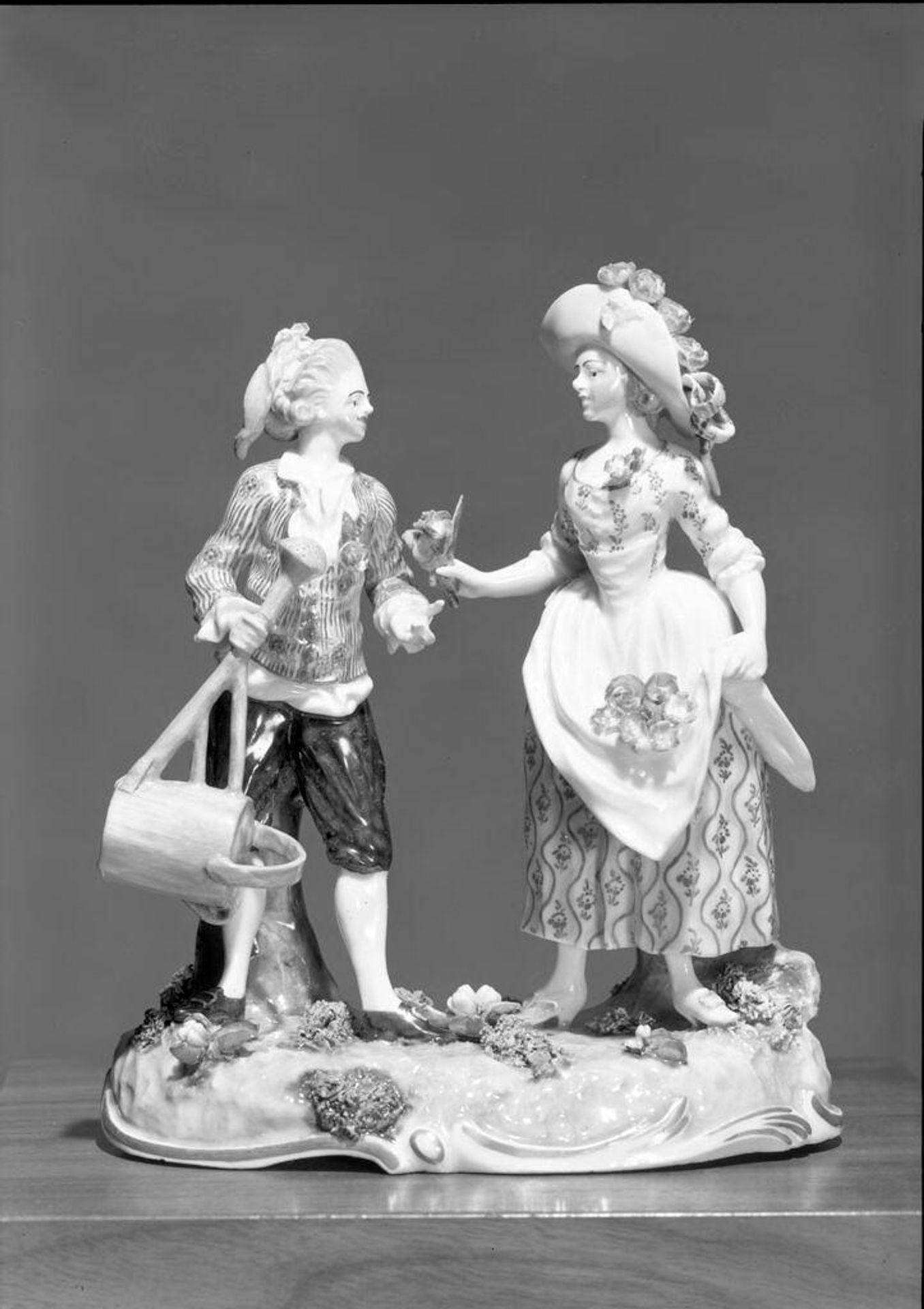 Boy and girl gardeners by Carl Gottlieb LÃ¼ck