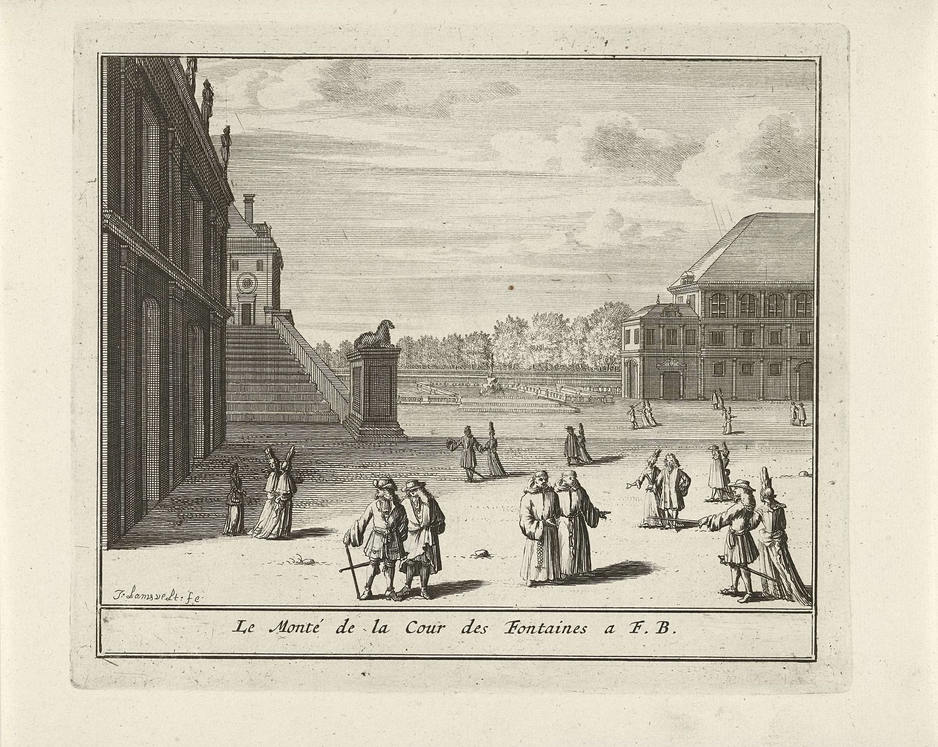 Cour de la Fontaine van het paleis van Fontainebleau by Jan Lamsvelt