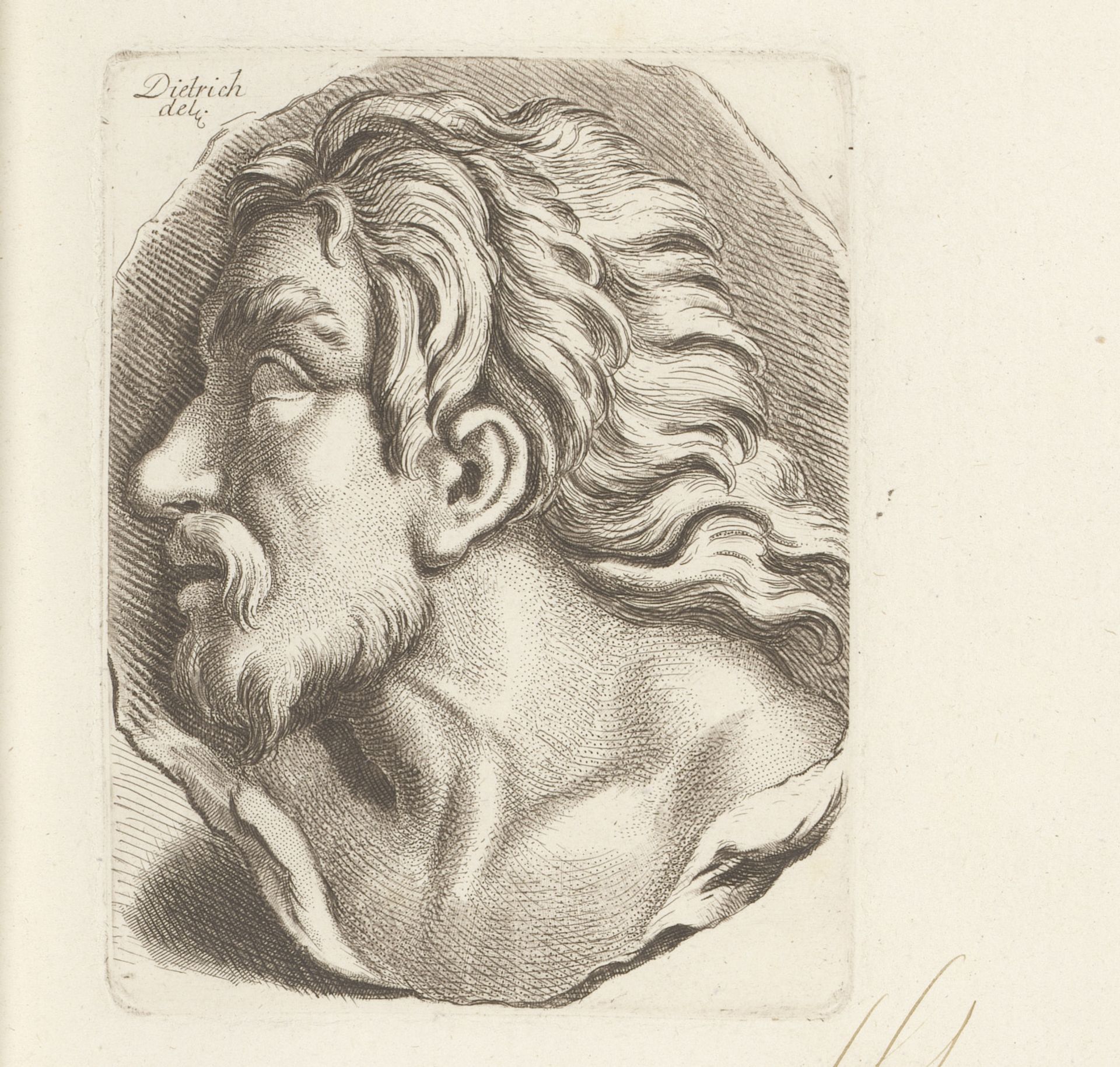 Hoofd van een antiek sculptuur by Carl Friedrich Holtzmann