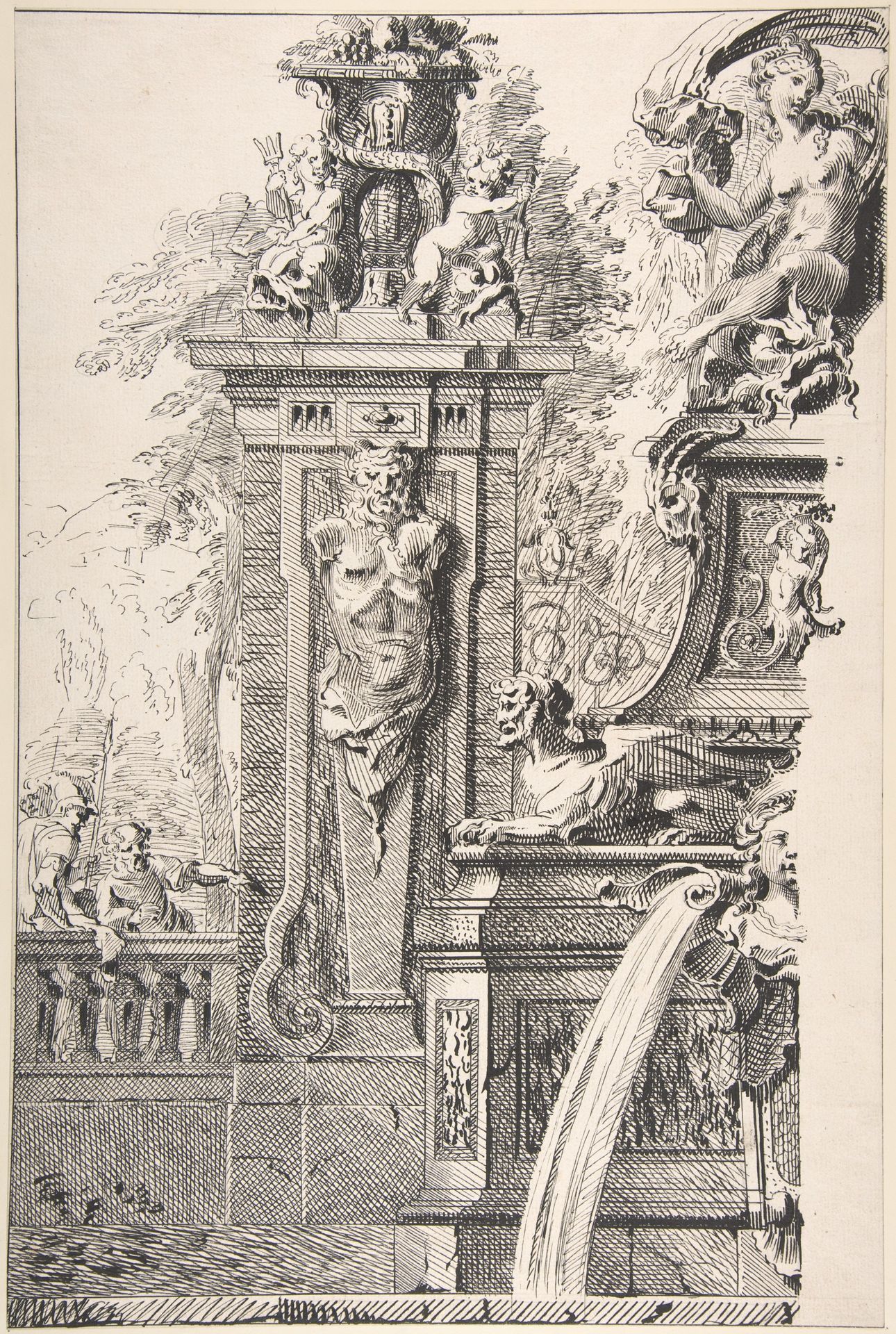 Study for a Garden Capriccio by Gilles-Marie Oppenord