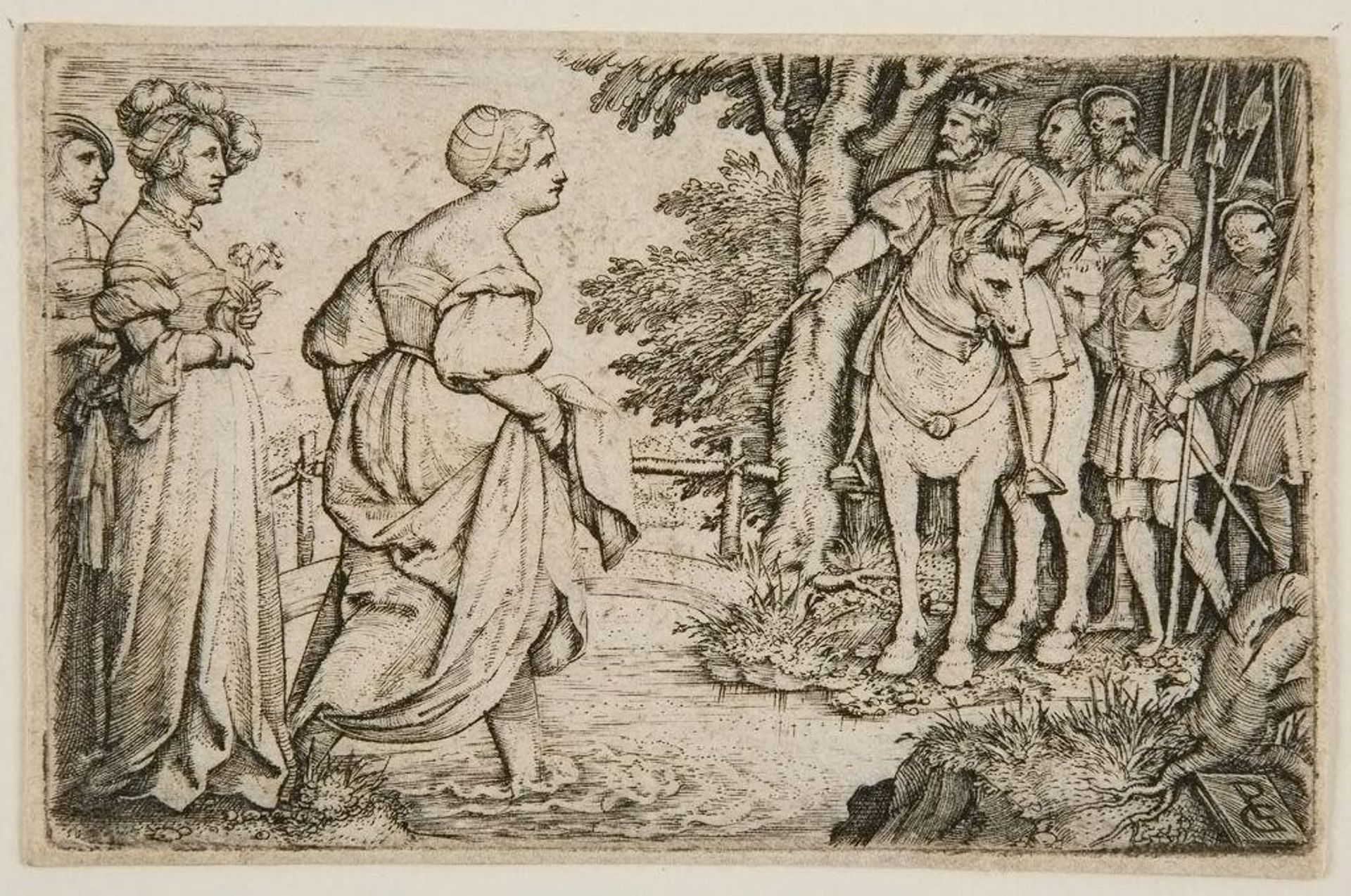 Woman Fording a River by Georg Pencz