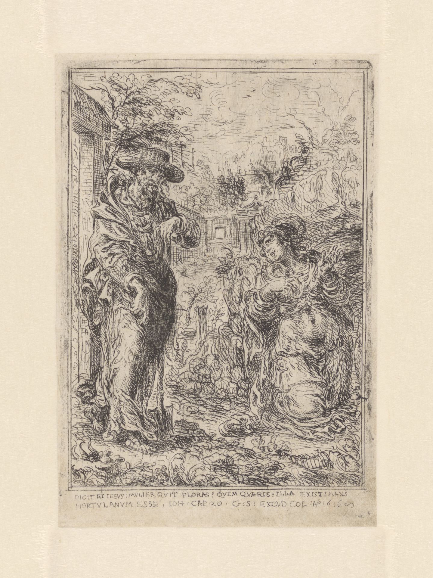 Christus verschijnt als tuinman aan Maria Magdalena (Noli mi tangere) by Gabriel Spilberg