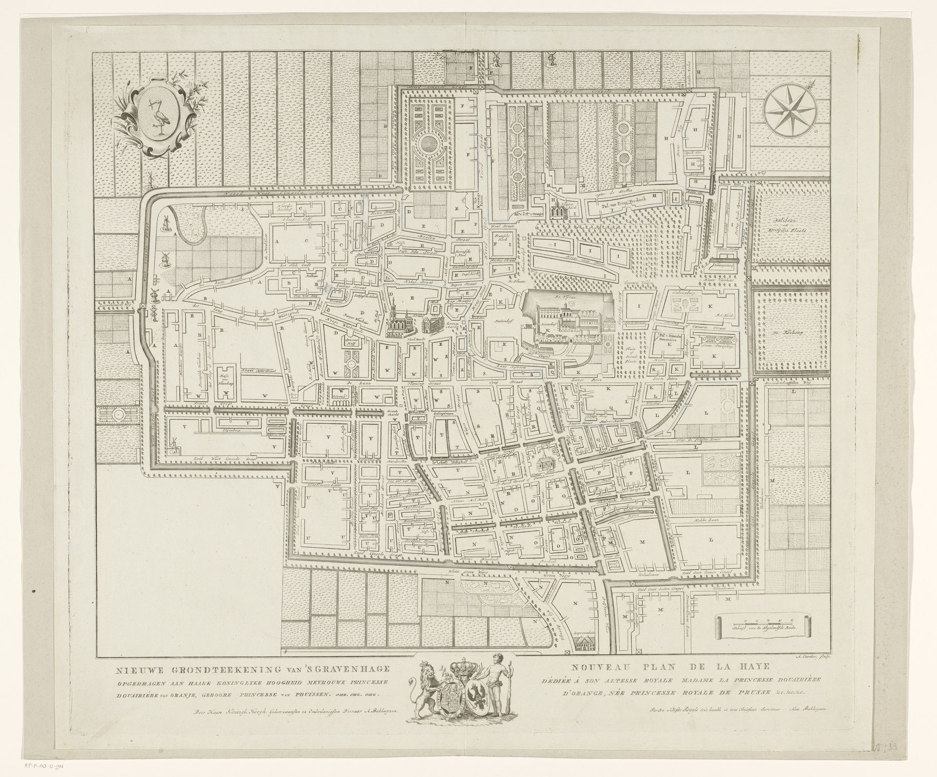 Plattegrond van Den Haag by Antoni Zürcher