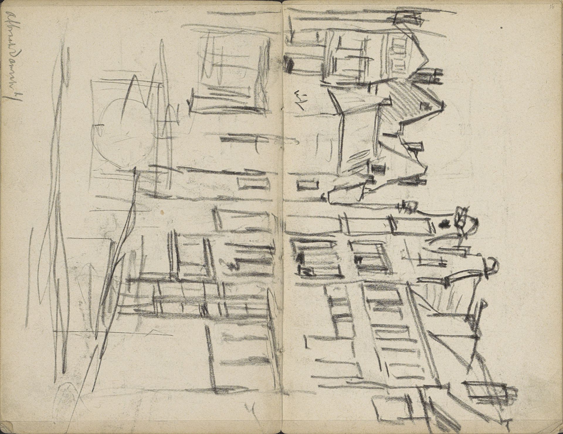 Gezicht op het Damrak te Amsterdam ter hoogte van nummer 28-30 by George Hendrik Breitner