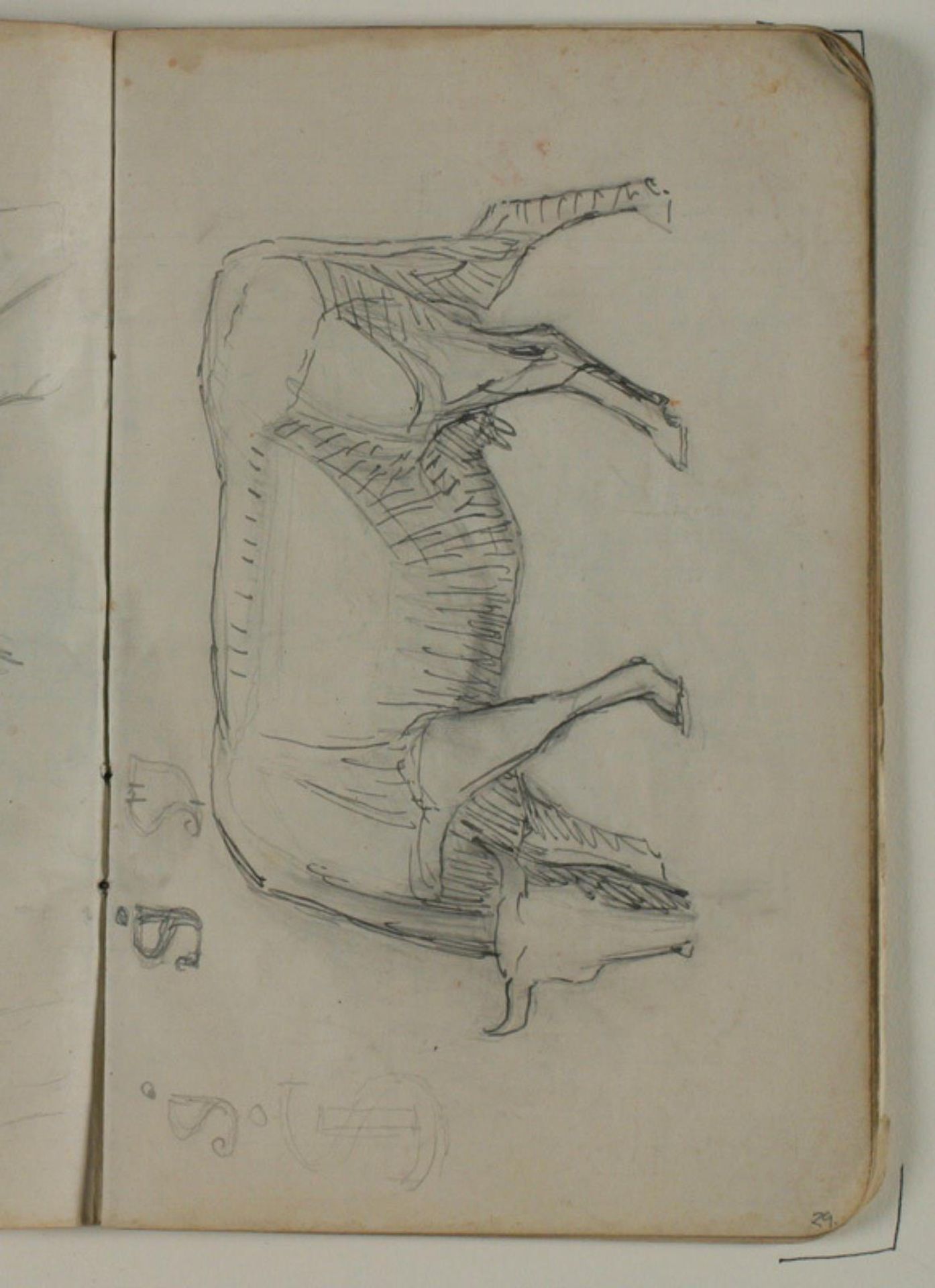 Skitser af køer. Udkast til monogram: SJ eller JS (Joakim Skovgaard) by Niels Larsen Stevns