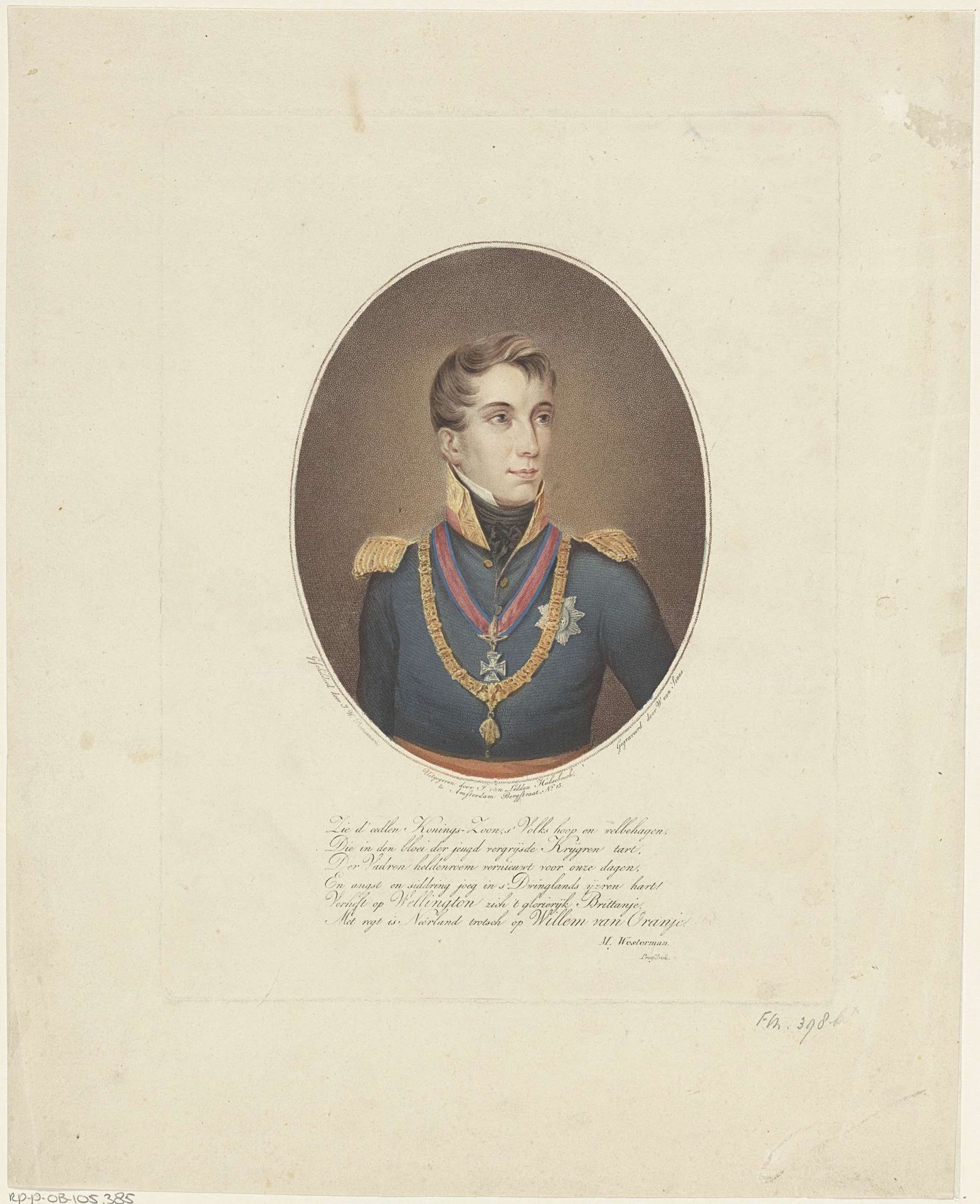 Portret van Willem II, koning der Nederlanden by Willem van Senus