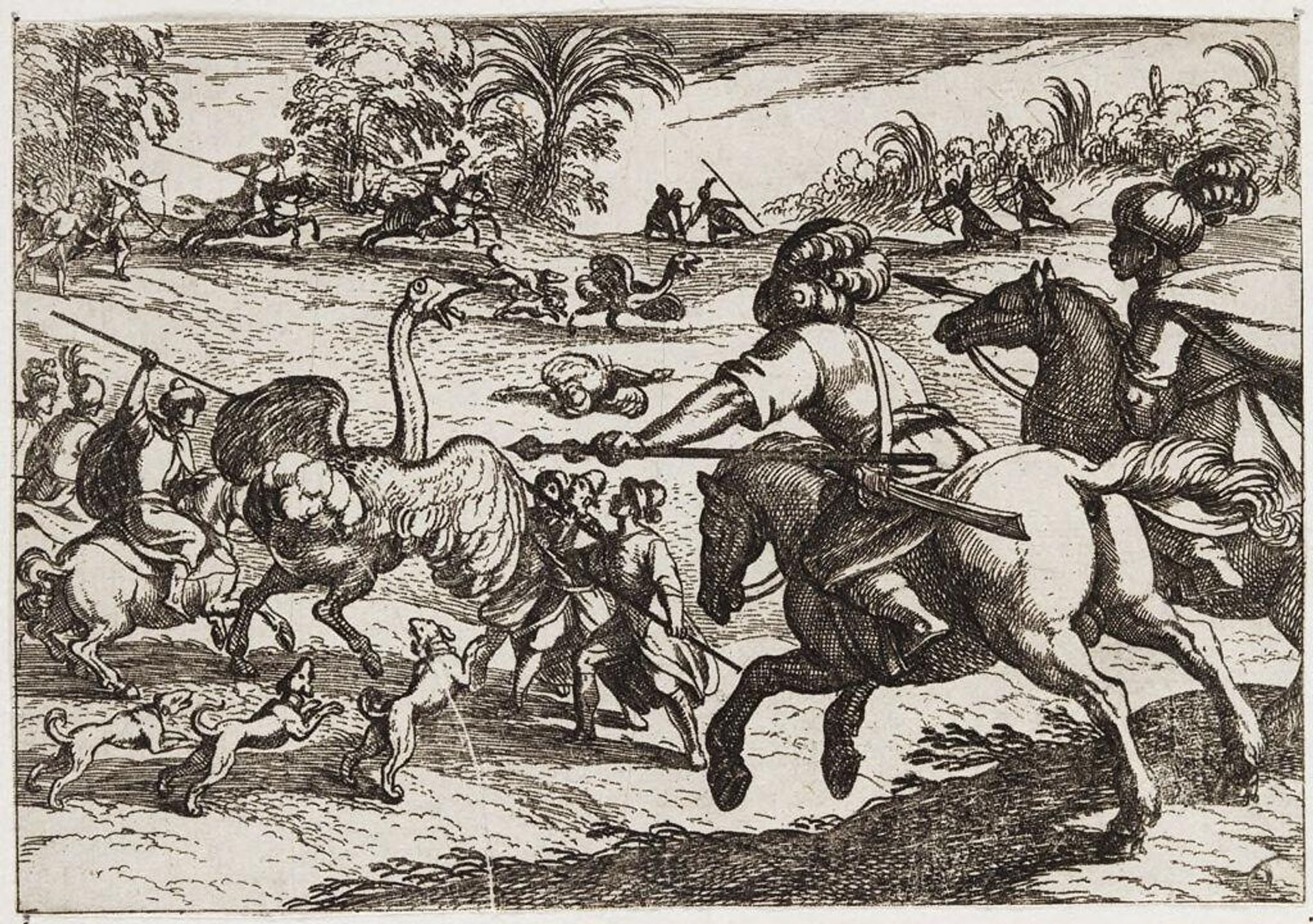 Ostrich Hunt by Antonio Tempesta