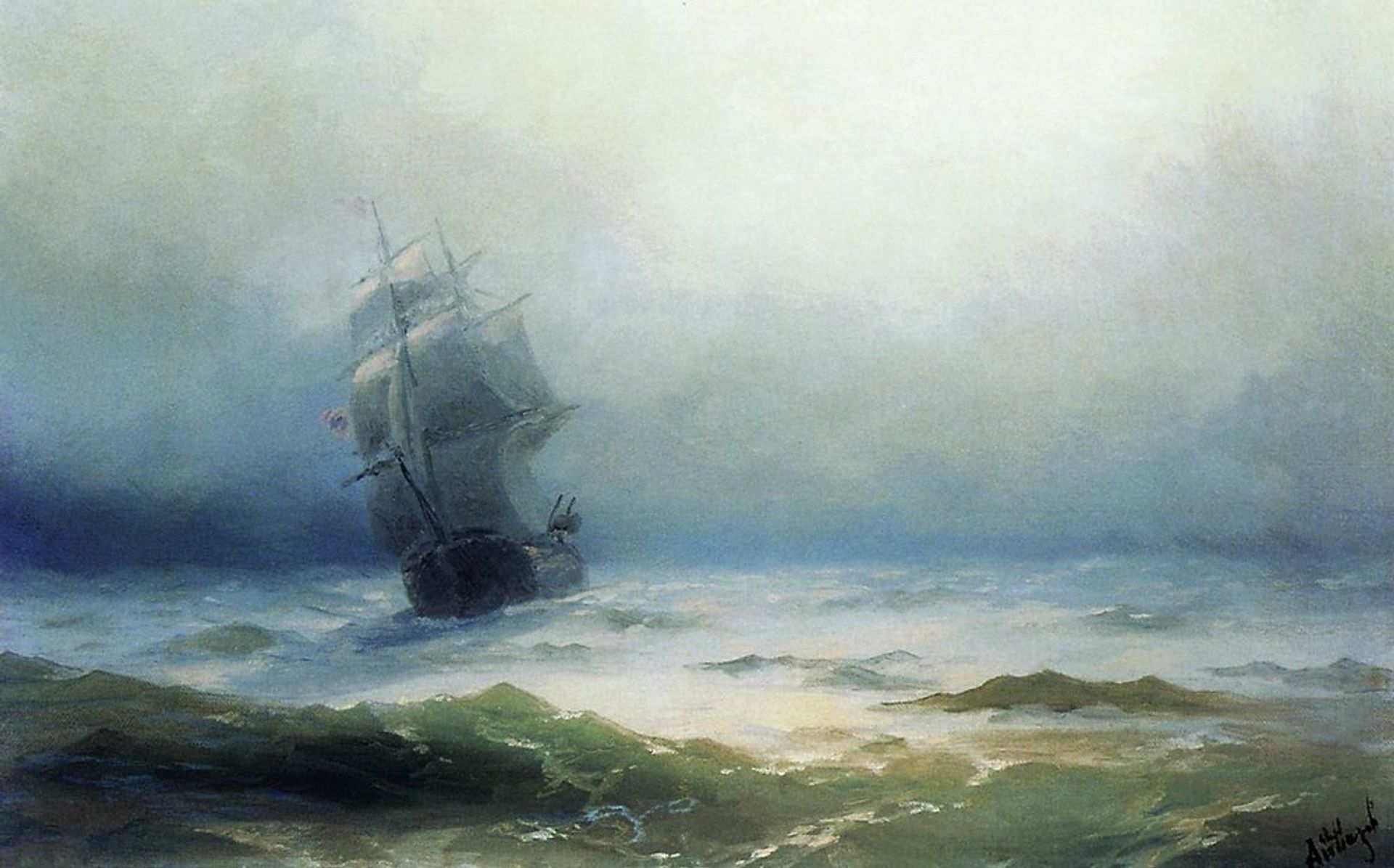 The Tempest by Ivan Konstantinovich Aivazovsky