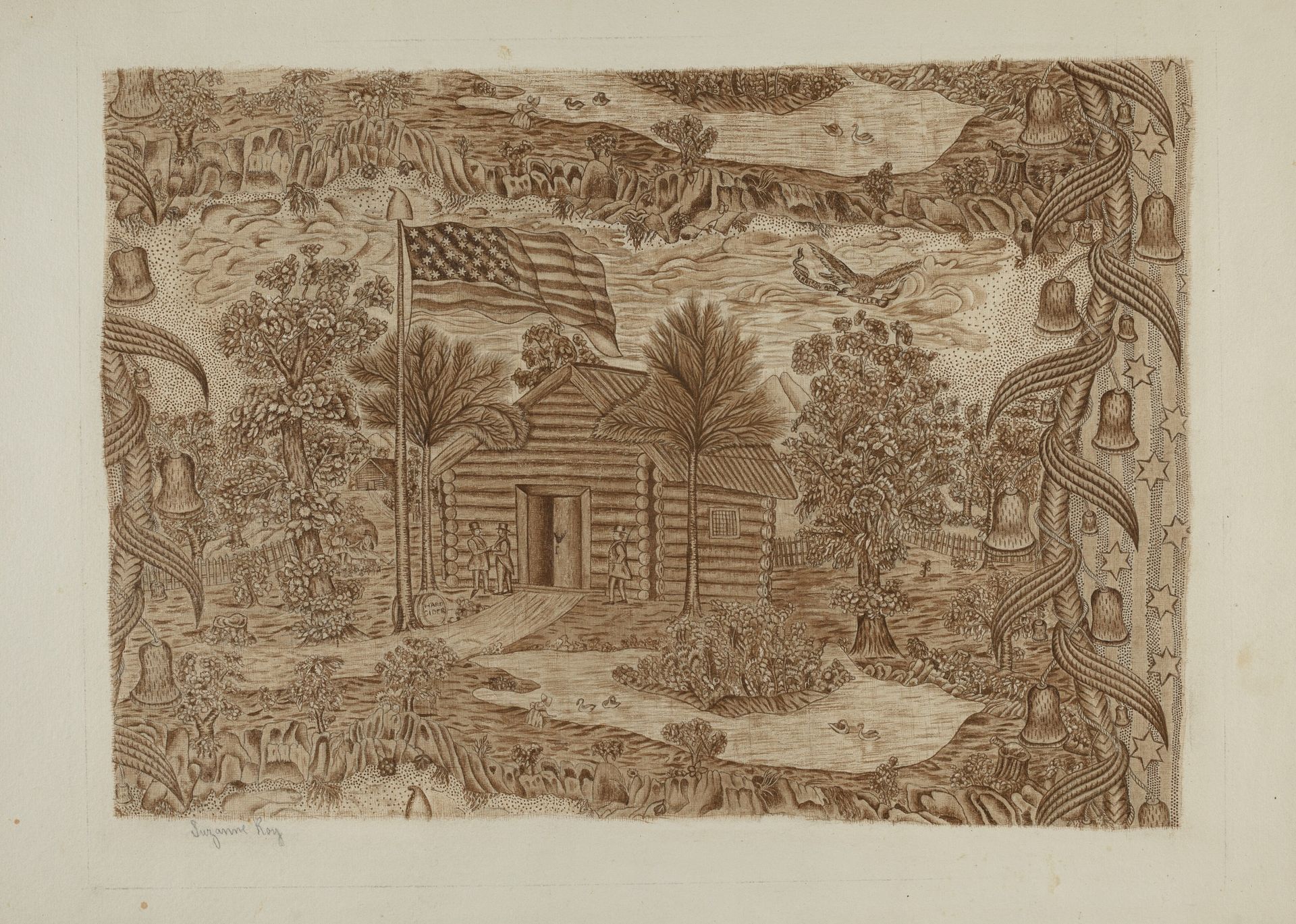 Historic Printed Textile by Suzanne Roy