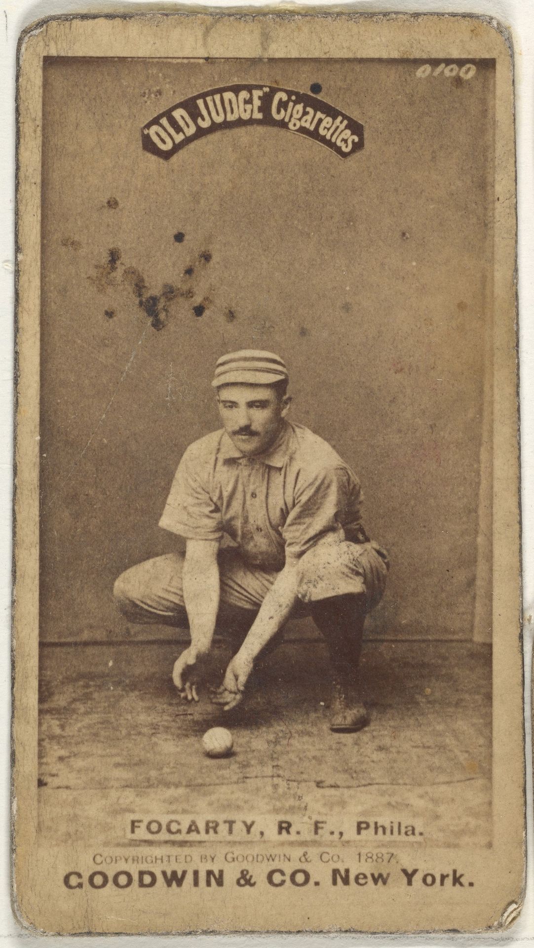 James G. Fogarty, Right Field, Philadelphia, from the Old Judge series (N172) for Old Judge Cigarettes by Goodwin & Company