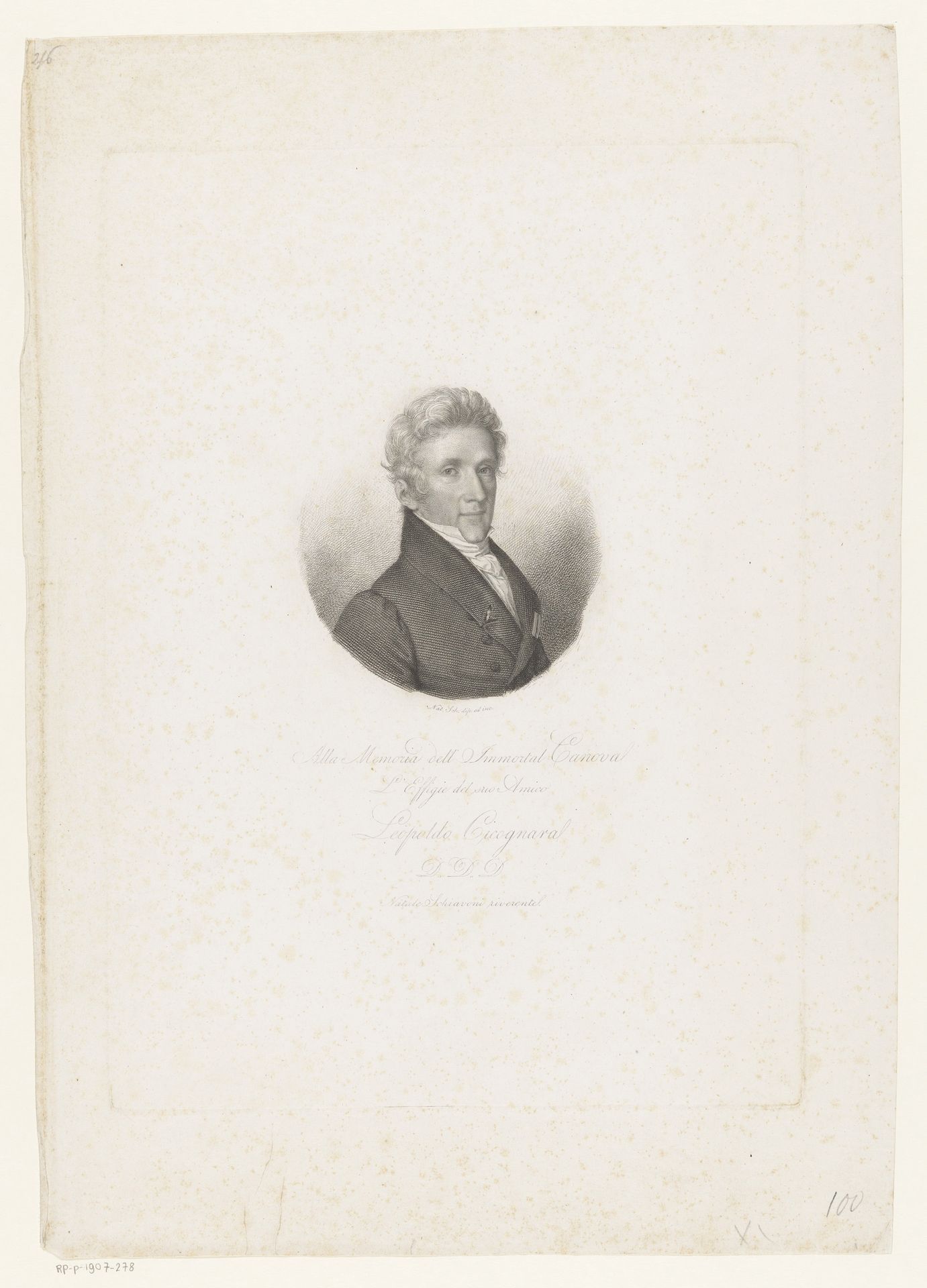Portret van kunsthistoricus Leopoldo Cicognara by Natale Schiavoni