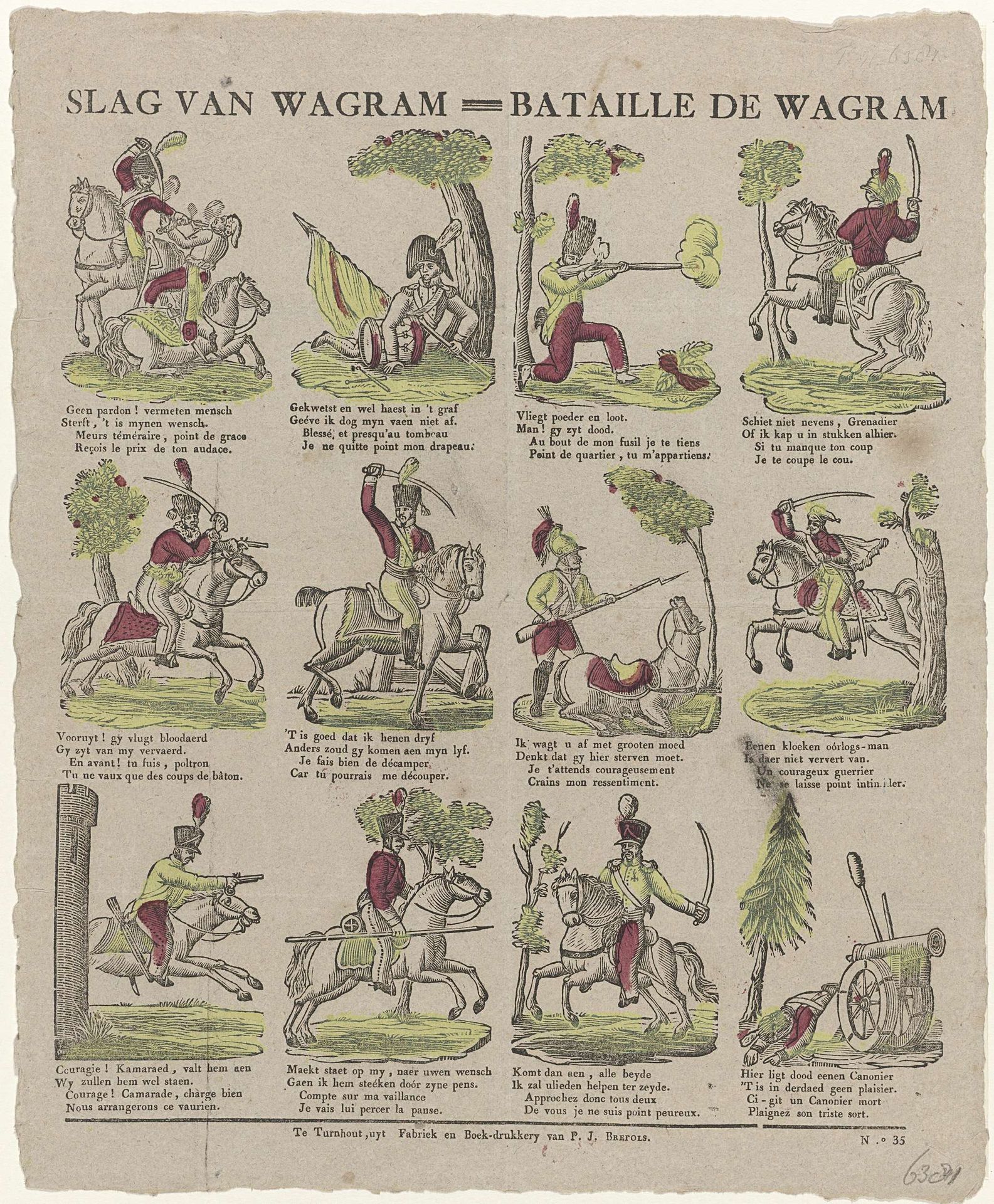 Slag van Wagram / Bataille de Wagram by Philippus Jacobus Brepols