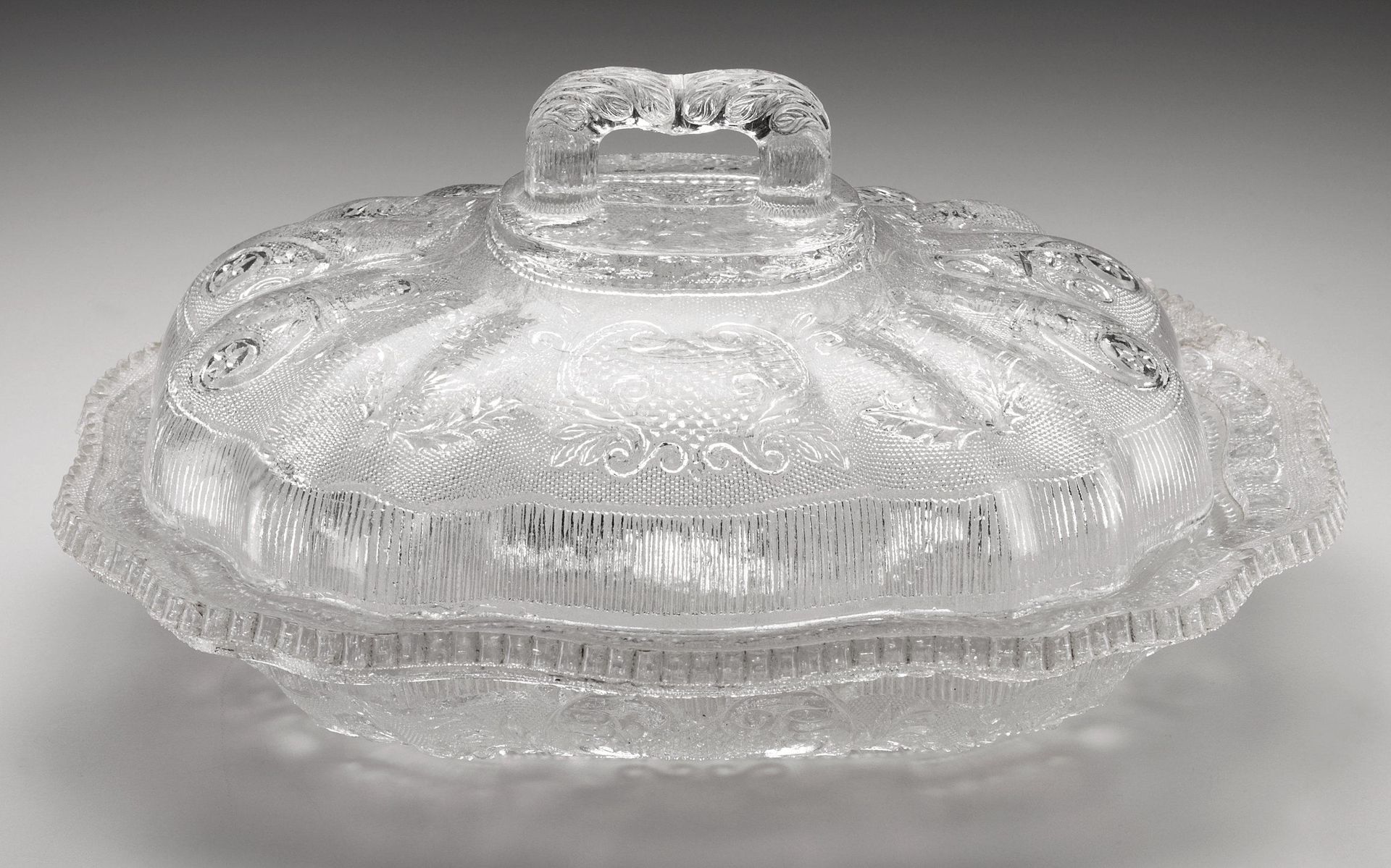 Covered vegetable dish by Boston and Sandwich Glass Company