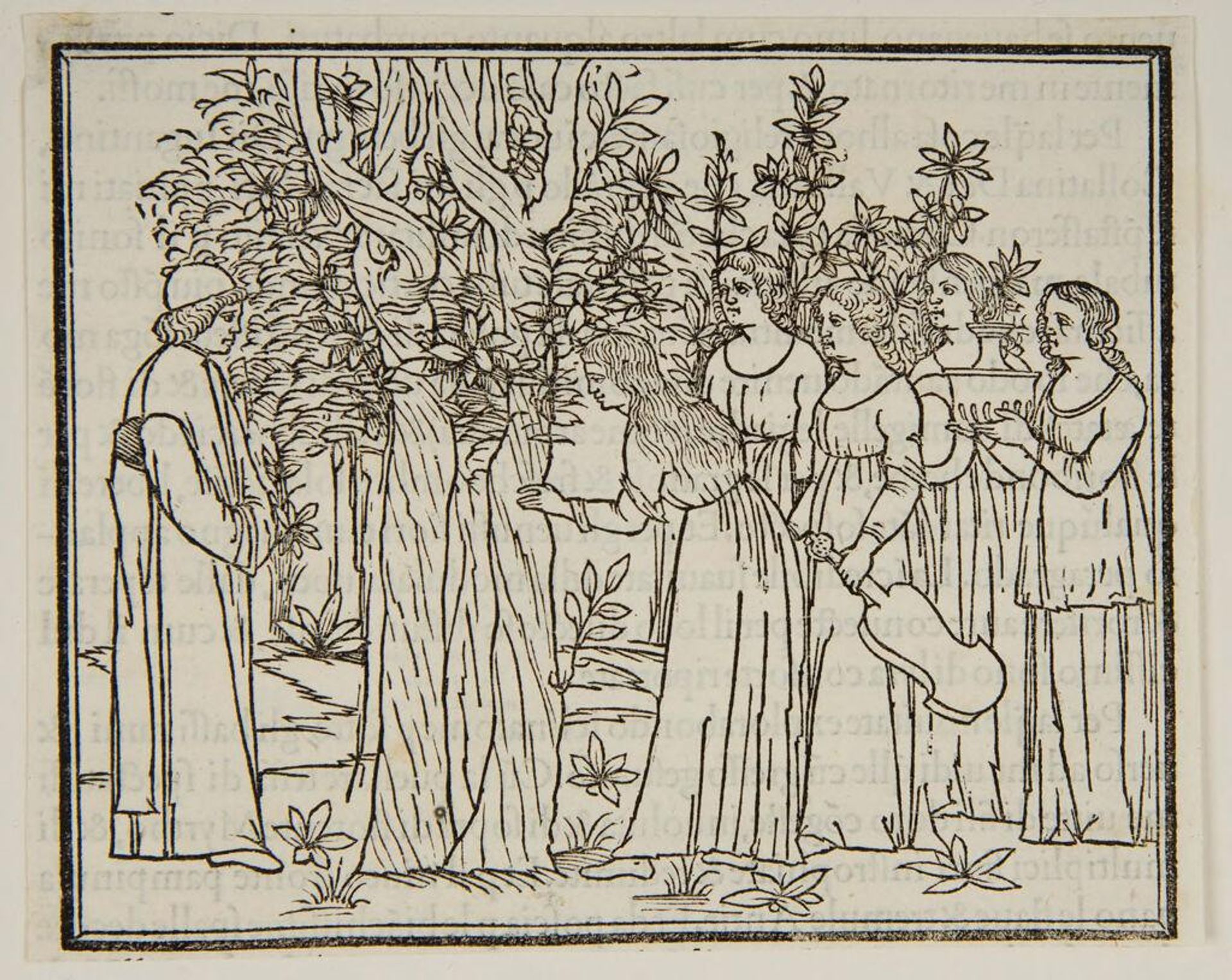 Pholiphilus meeting five nymphs (fol. c ii verso) by Anonymous