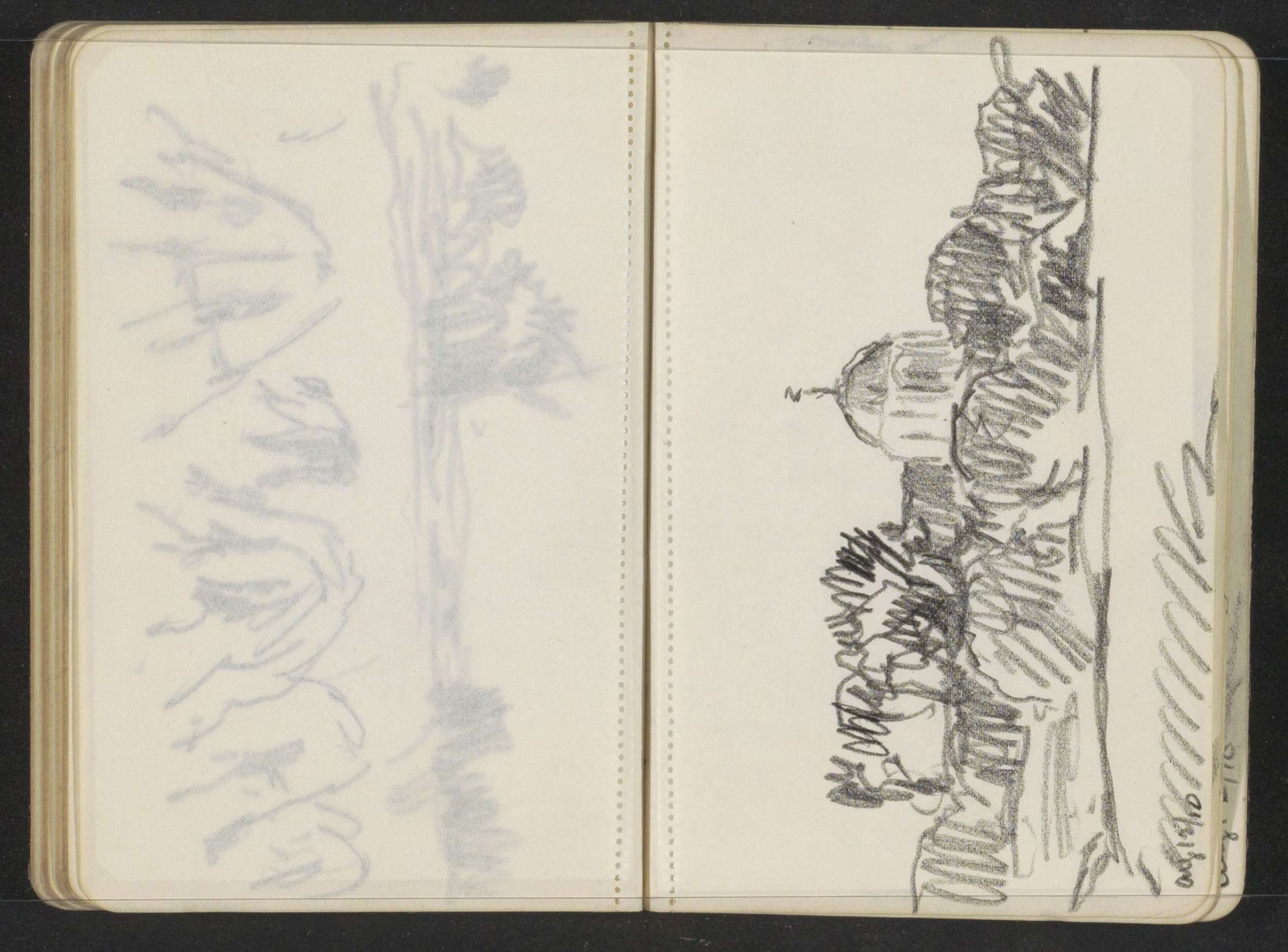 Koepelkerk in een landschap by Alexander Shilling