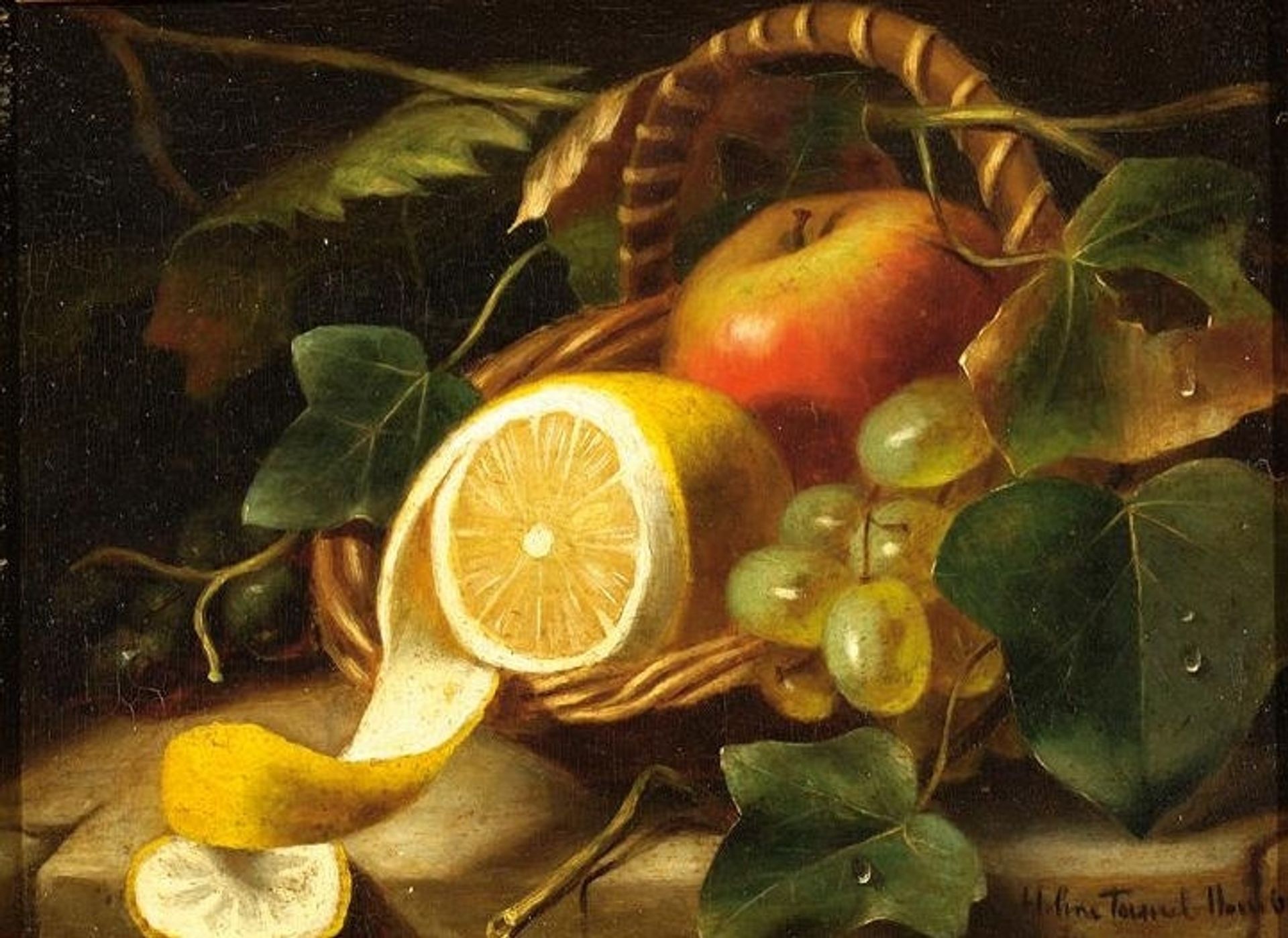 Fruit still life by Helen Augusta Hamburger