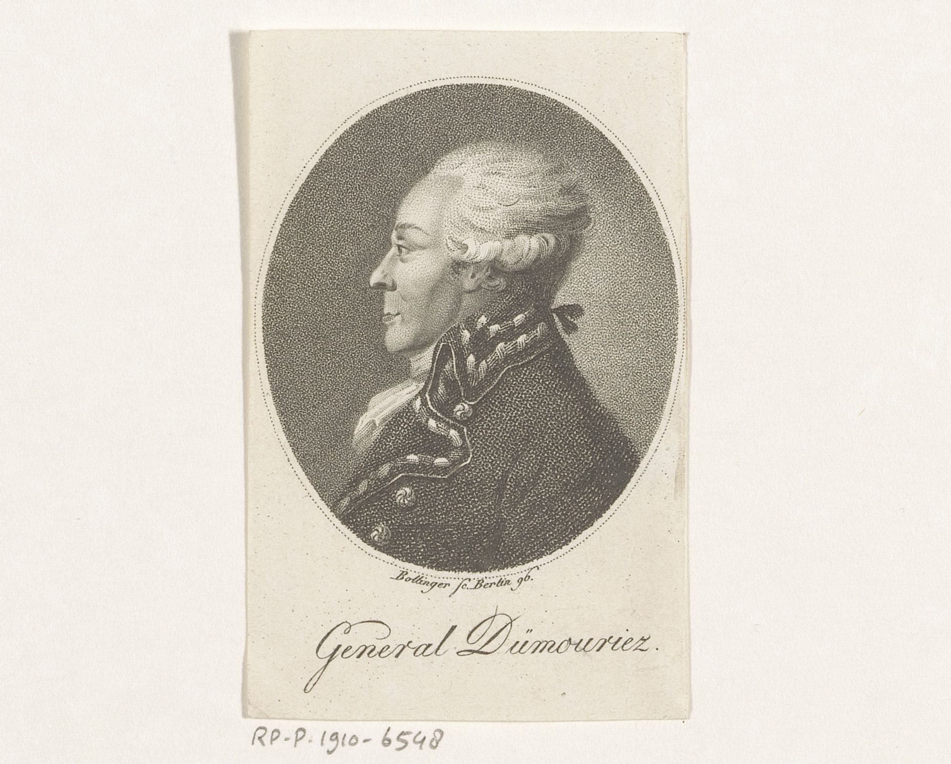 Portret van Charles François Dumouriez by Friedrich Wilhelm Bollinger