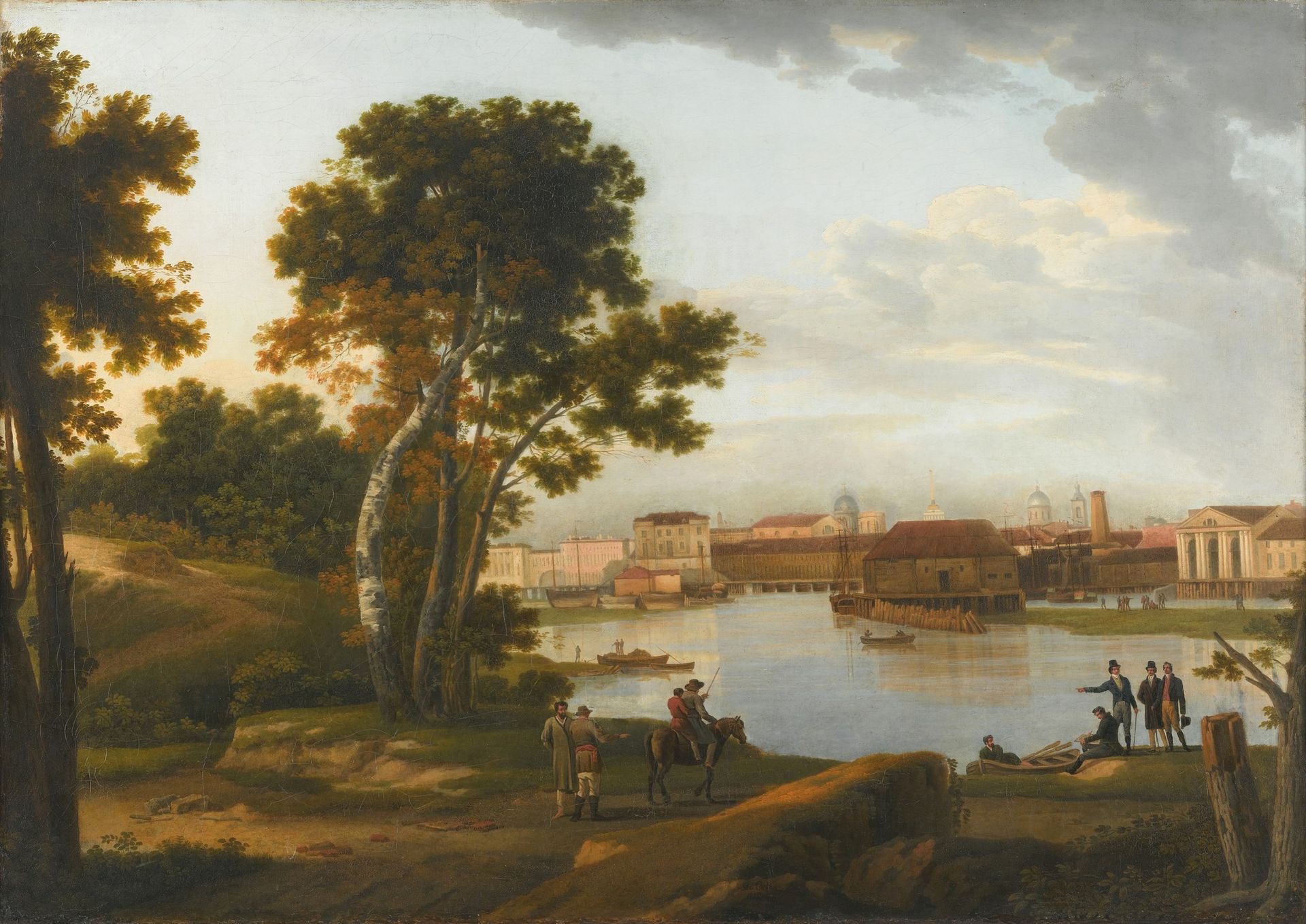 View from Petrovsky Island to Tuchkov Bridge and Vasilyevsky Island in St. Petersburg by Sylvester Shchedrin