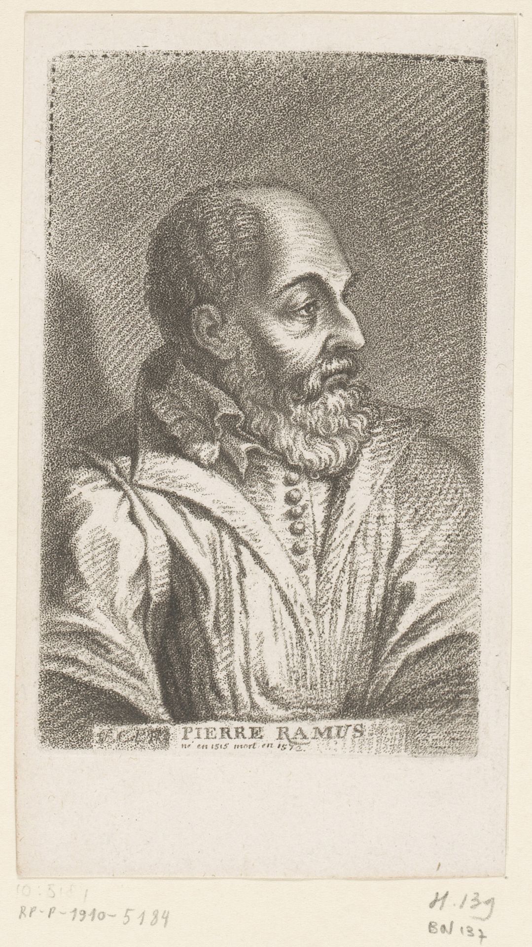 Portret van Petrus Ramus by Jean-Charles François
