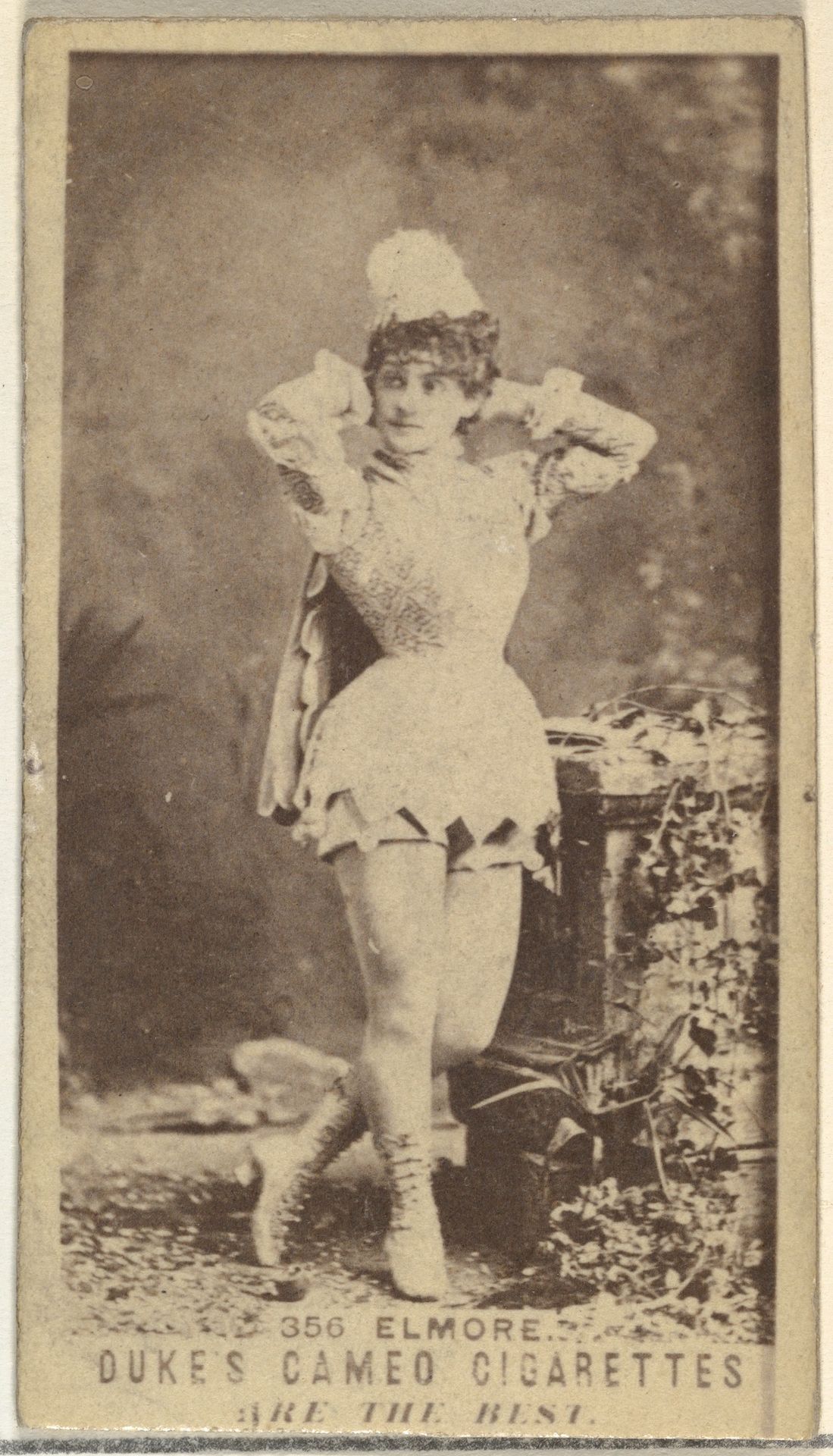 Card Number 356, Miss Elmore, from the Actors and Actresses series (N145-5) issued by Duke Sons & Co. to promote Cameo Cigarettes by W. Duke, Sons & Co.