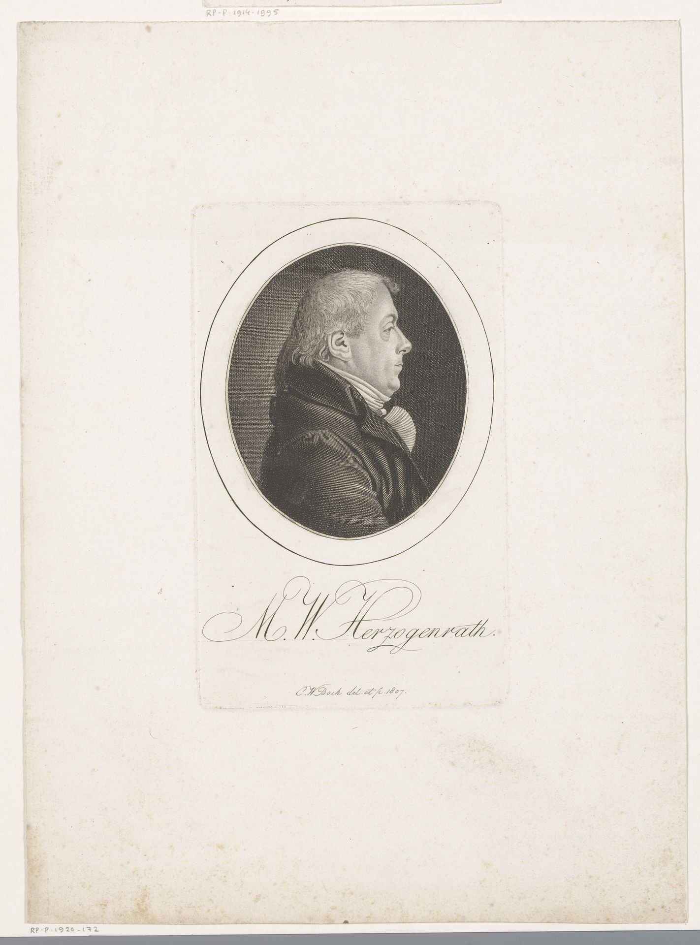 Portret van M.W. Herzogenrath by Christoph-Wilhelm Bock