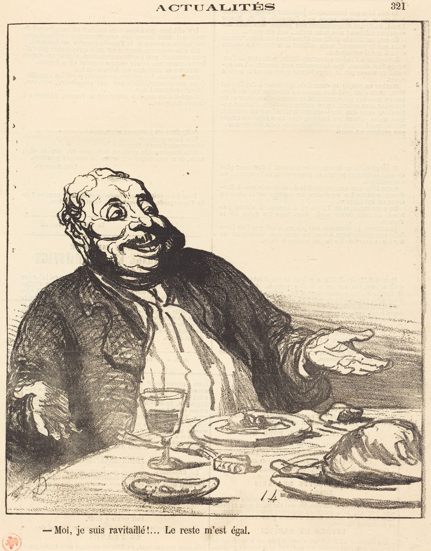 Moi je suis ravitaillé!... by Honoré Daumier