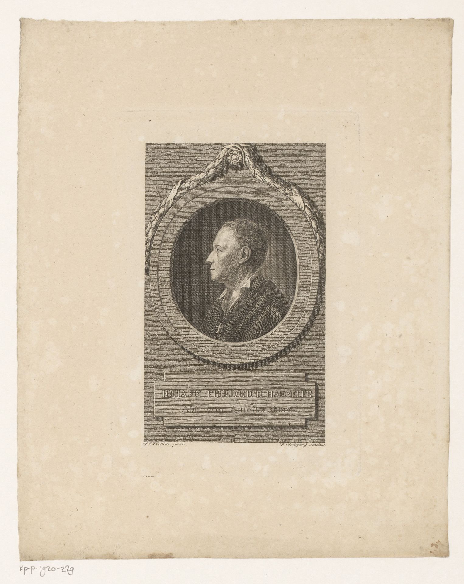 Portret van Johann Friedrich Haeseler by Friedrich Grögory