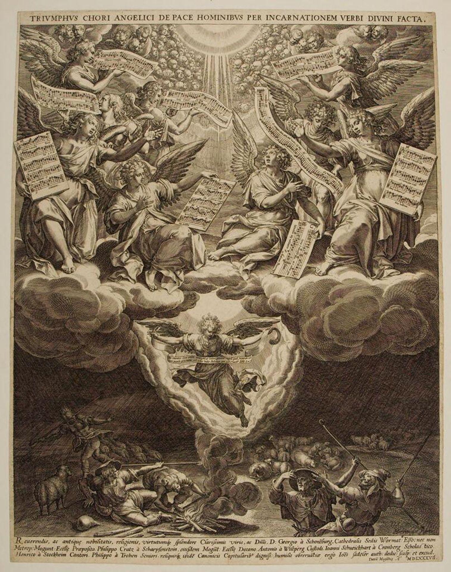 Annunciation to the Shepherds by Johann Sadeler I