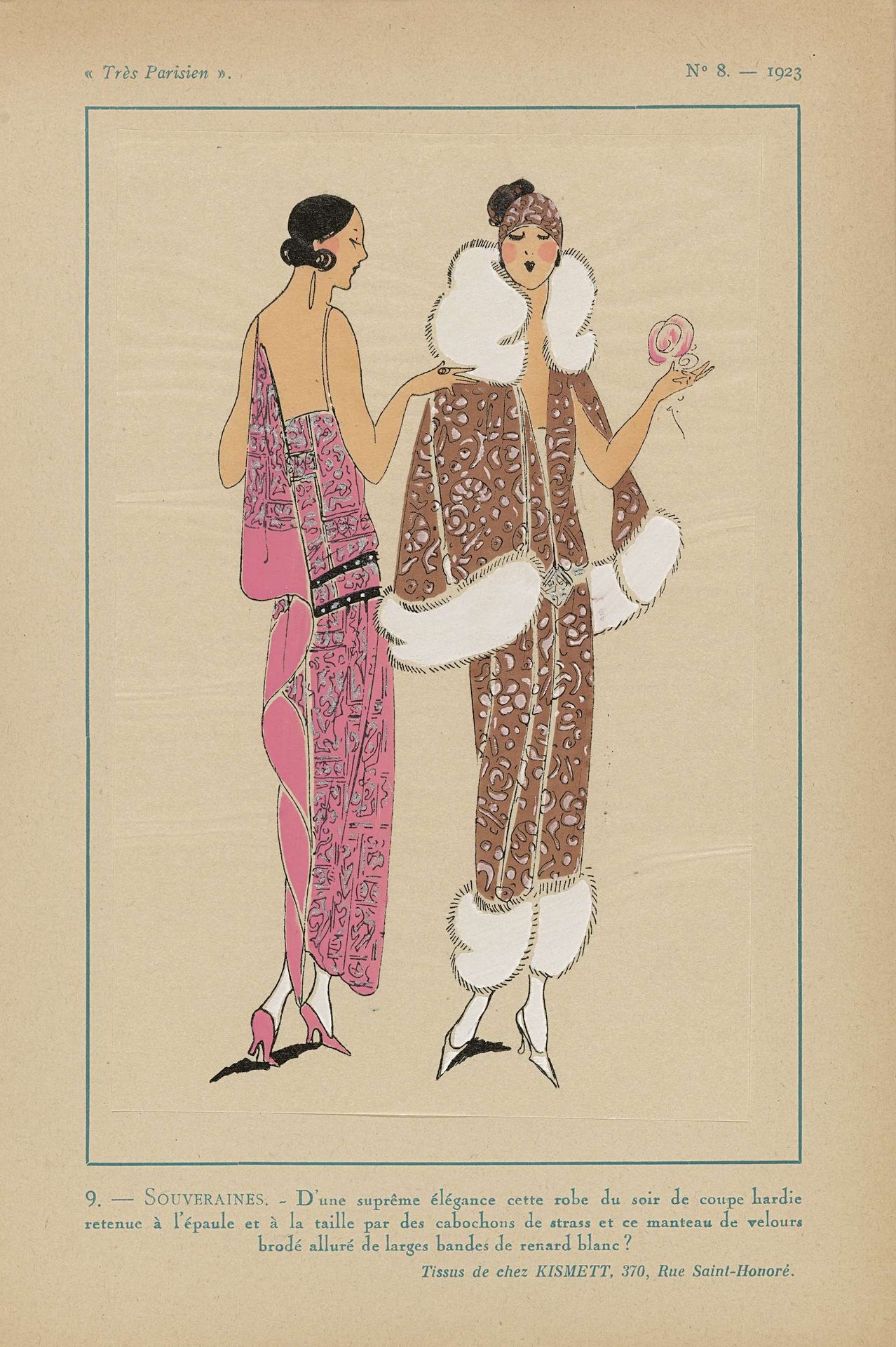 Très Parisien, 1923, No 8: 9. - SOUVERAINES. - D'une suprême élégance... by Anonymous