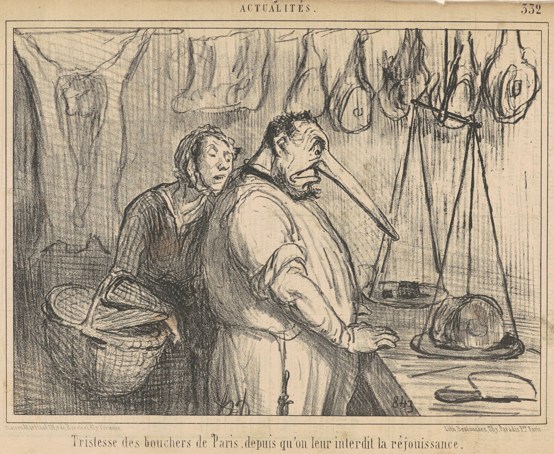 Tristesse des bouchers de Paris ... by Honoré Daumier