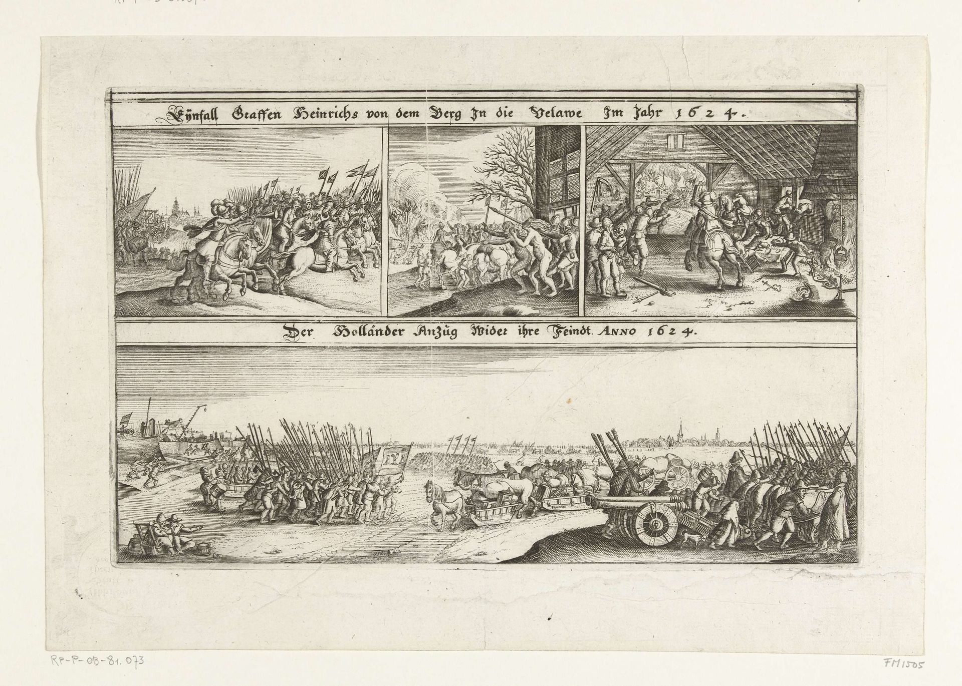 Inval van Hendrik van den Bergh in de Veluwe (kopie), 1624 by Anonymous