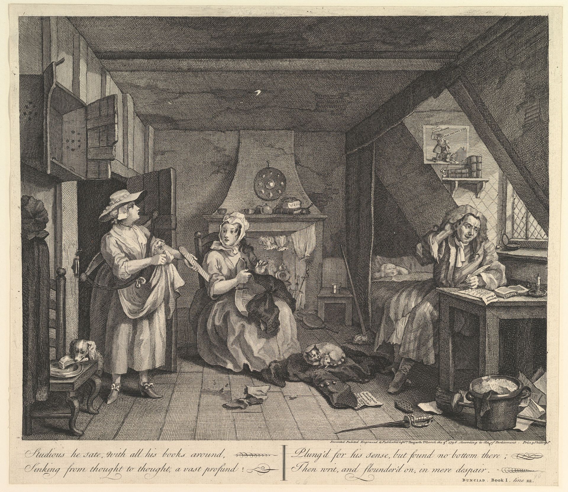 The Distrest Poet by William Hogarth