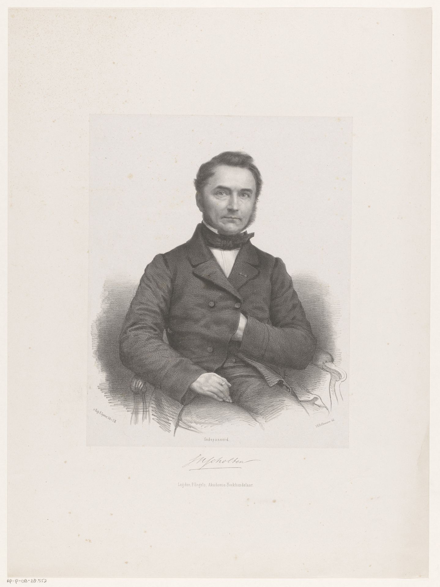 Portret van Johannes Henricus Scholten by Johan Hendrik Hoffmeister