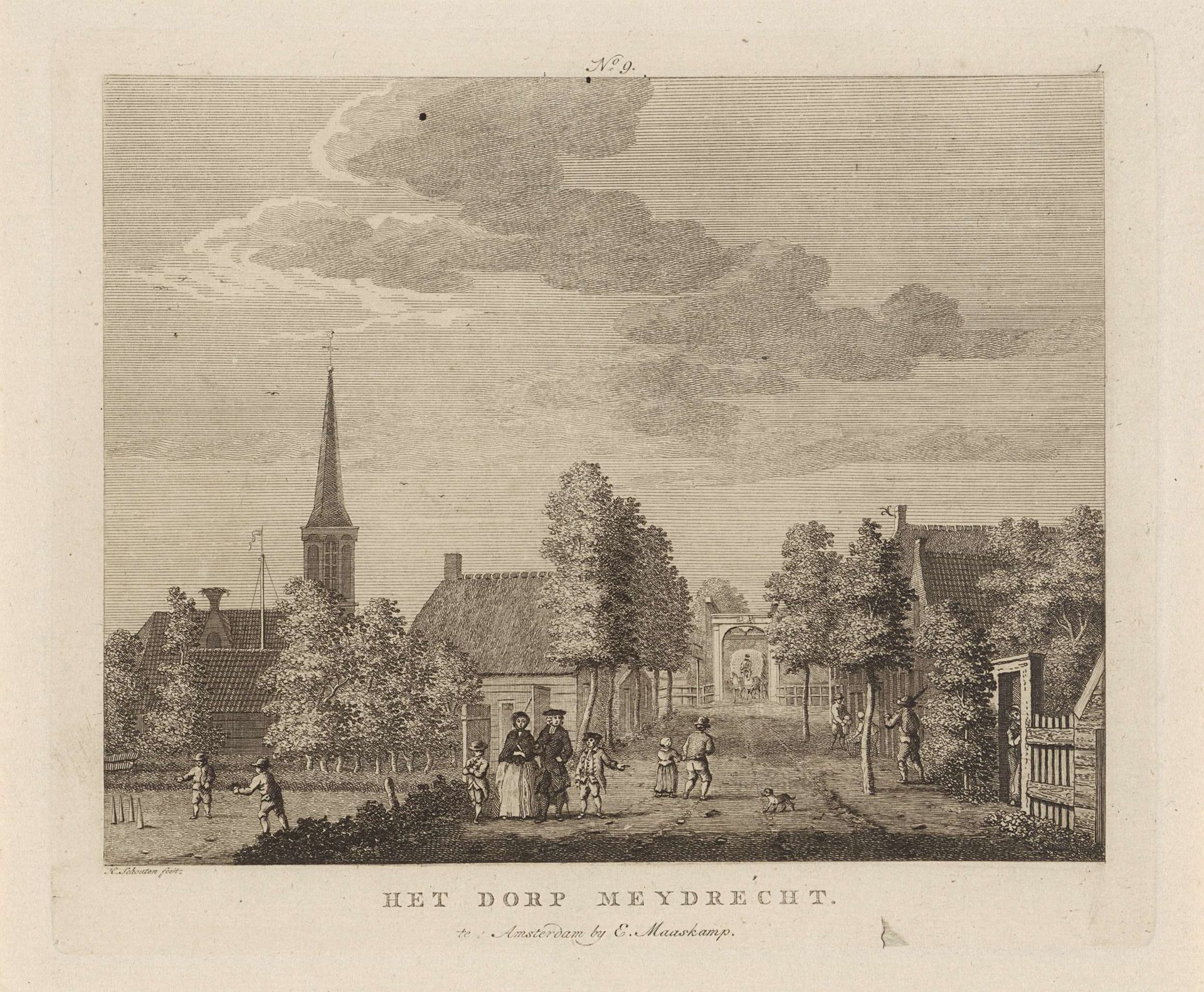 Gezicht op Mijdrecht by Hermanus Petrus Schouten