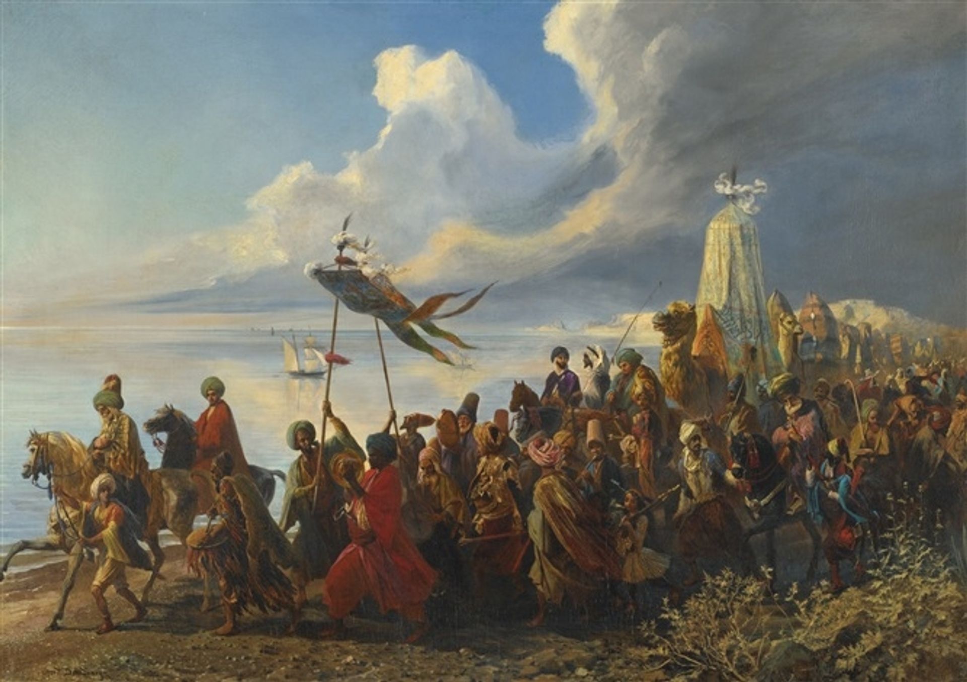 The Hajj (the traditional pilgrimage to the Holy Mosque of Mecca) by Alfred Dehodencq
