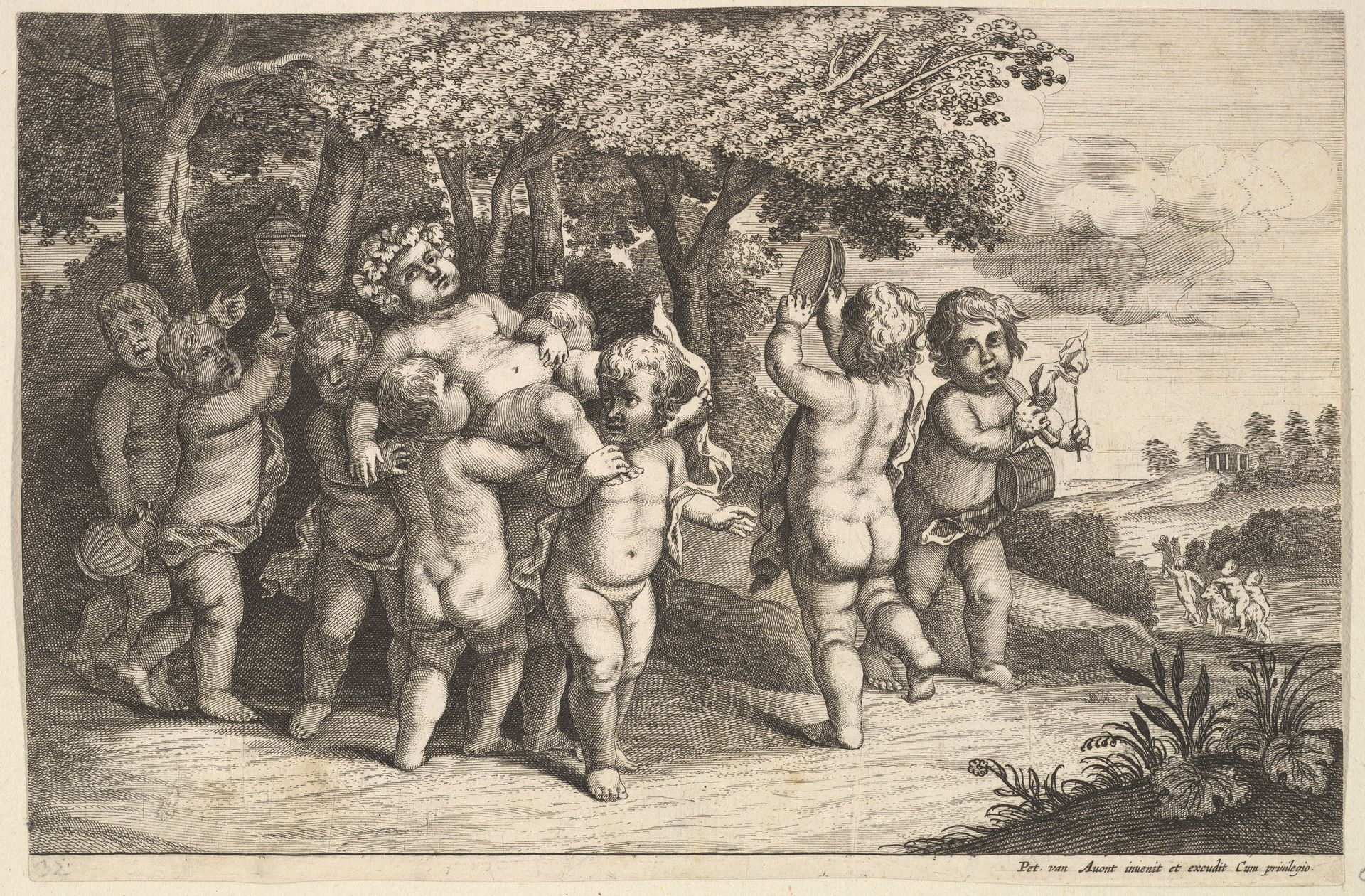 Nine Small Boys by Wenceslaus Hollar