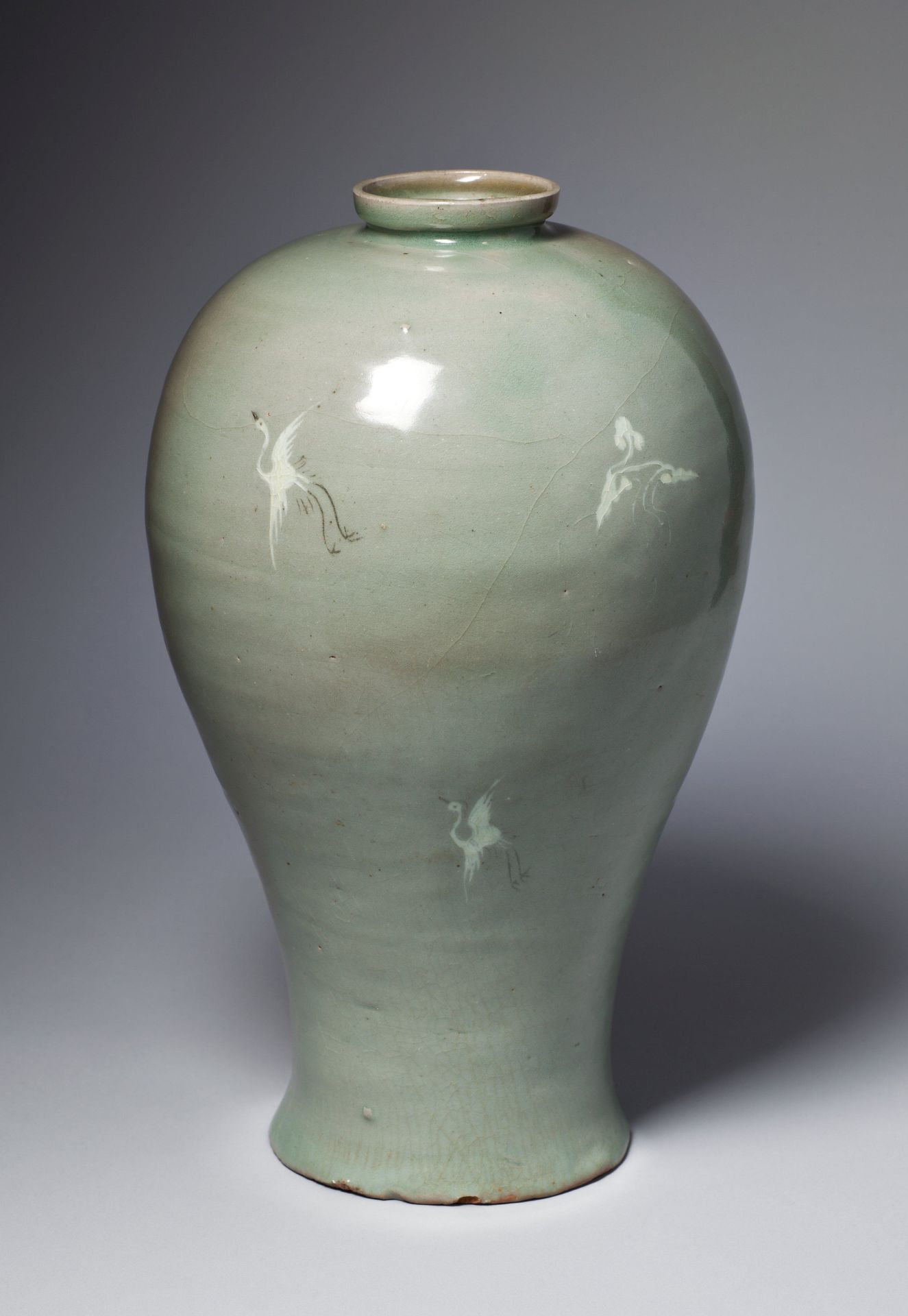 Maebyeong with flying cranes and clouds by Anonymous